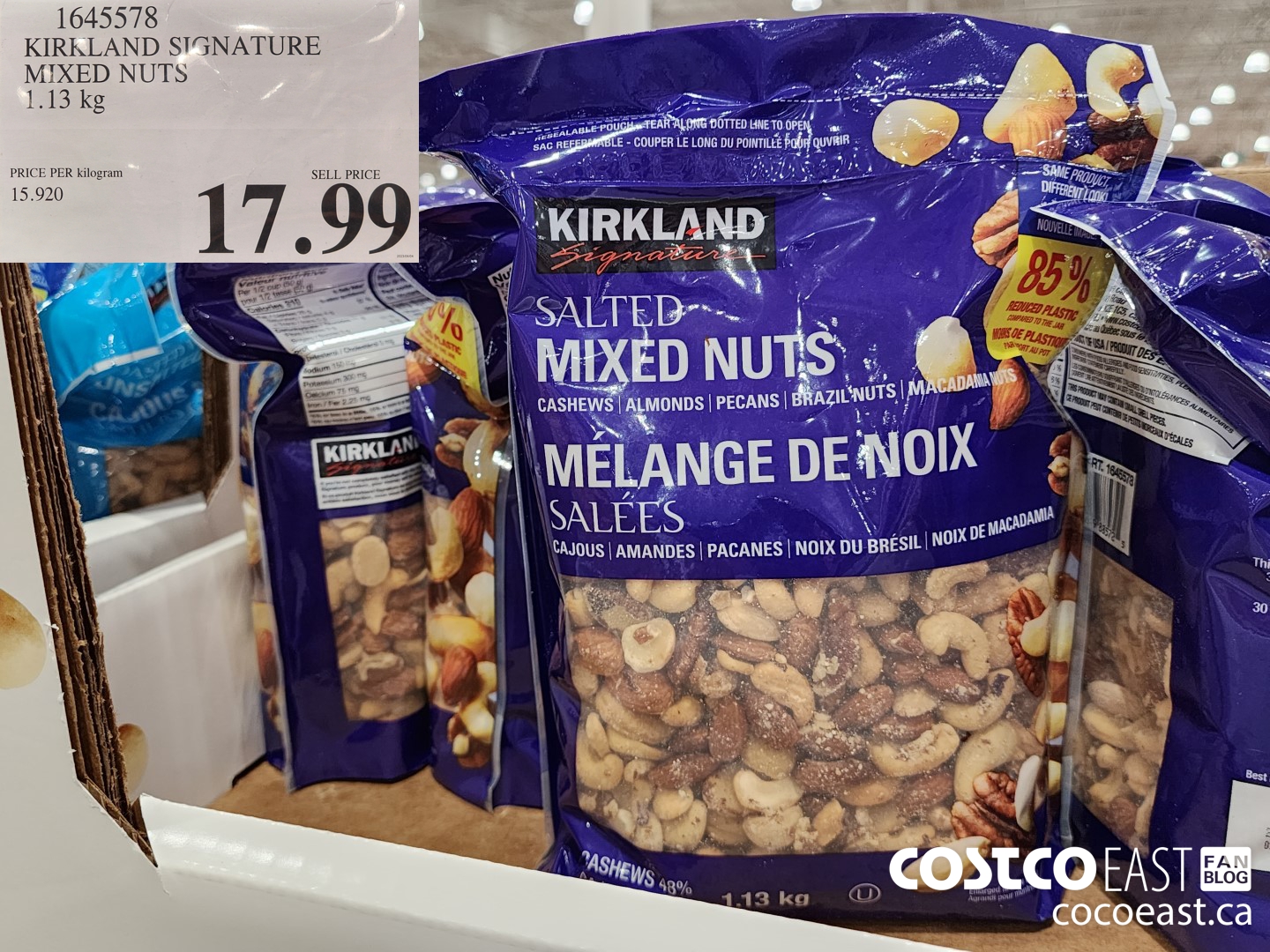 Kirkland Signature (Costco) Nut Bar Almonds, Cashews and Walnuts