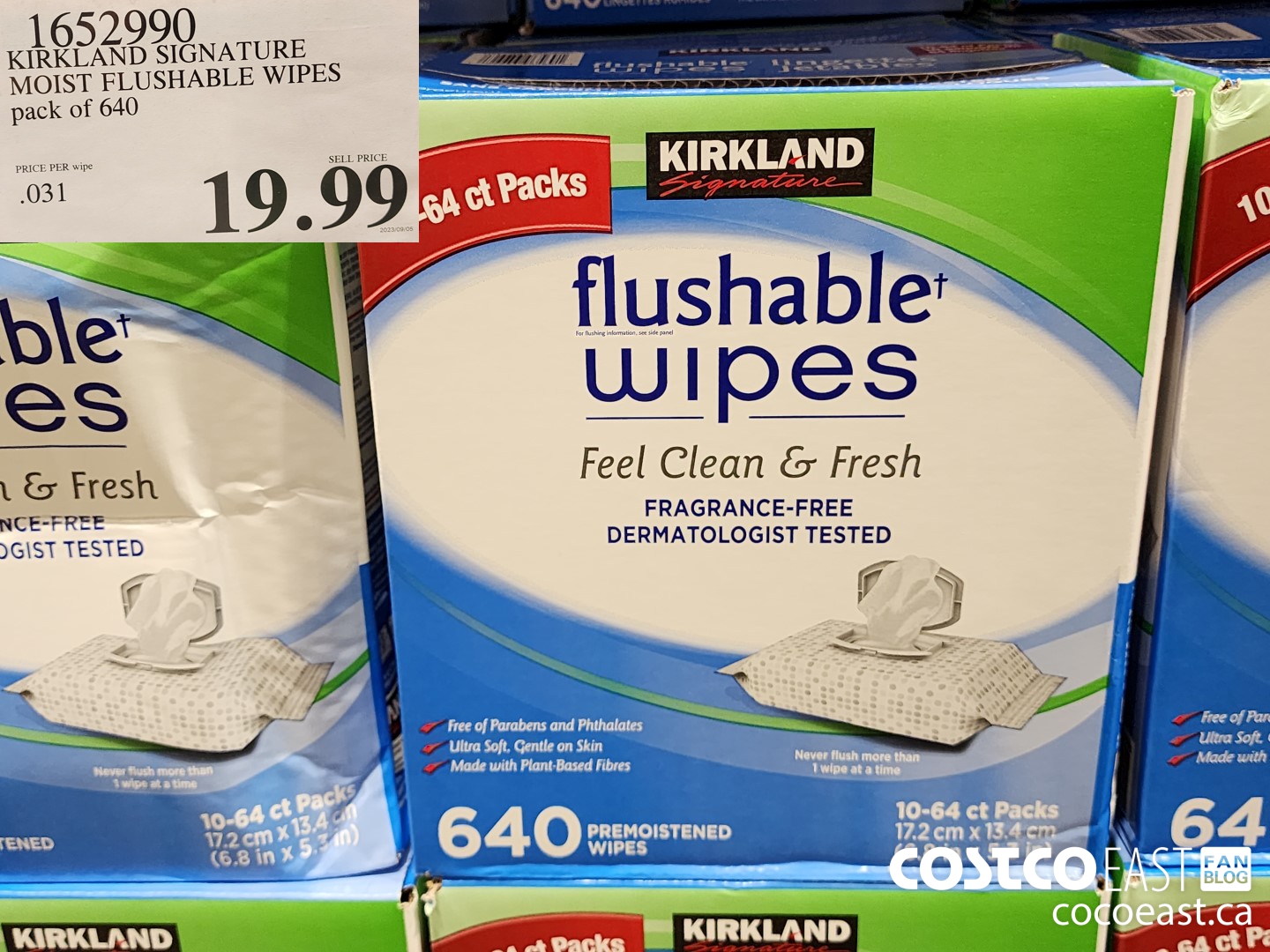 1652990 KIRKLAND SIGNATURE MOIST FLUSHABLE WIPES pack of 640 $19.99