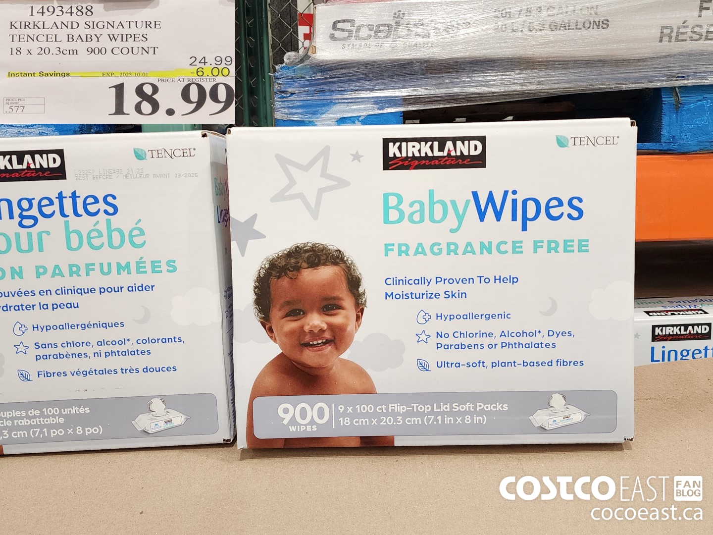 1493488 KIRKLAND SIGNATURE TENCEL BABY WIPES 18 X 20.3CM 900 COUNT ($6.00 INSTANT SAVINGS EXPIRES ON 2023-10-01) $18.99