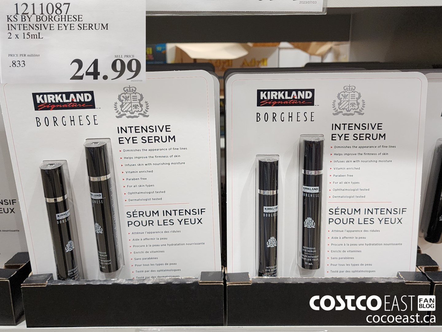 1211087 KS BY BORGHESE INTENSIVE EYE SERUM 2 X 15ML $24.99