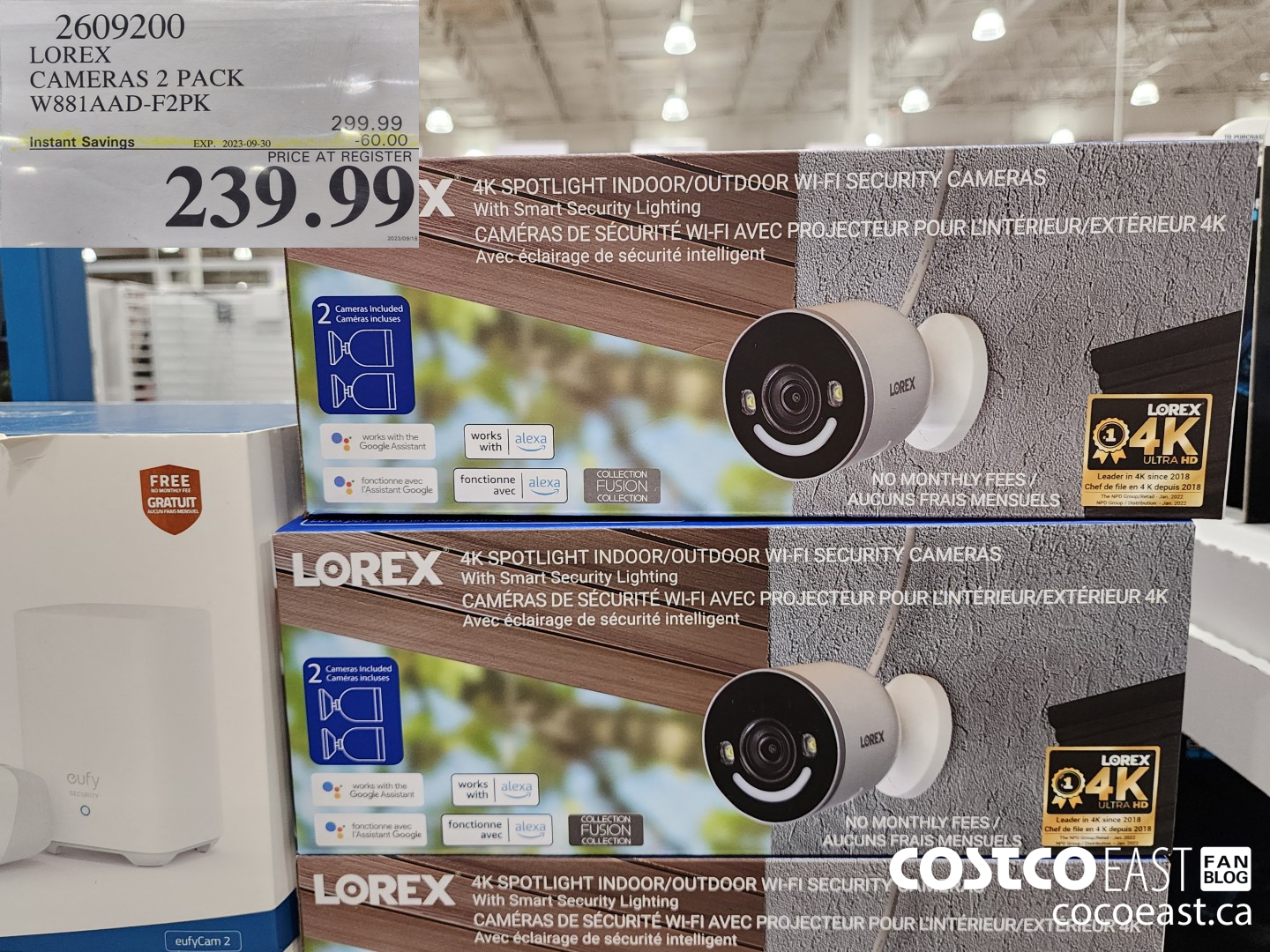 2609200 LOREX CAMERAS 2 PACK W881AAD-F2PK ($60.00 INSTANT SAVINGS EXPIRES ON 2023-09-30) $239.99