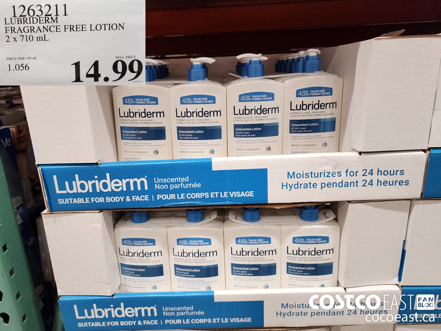 1263211 LUBRIDERM FRAGRANCE FREE LOTION 2 X 710 ML $14.99