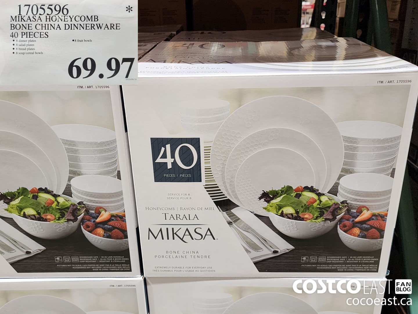 1705596 MIKASA HONEYCOMB BONE CHINA DINNERWARE 40 PIECES $69.97
