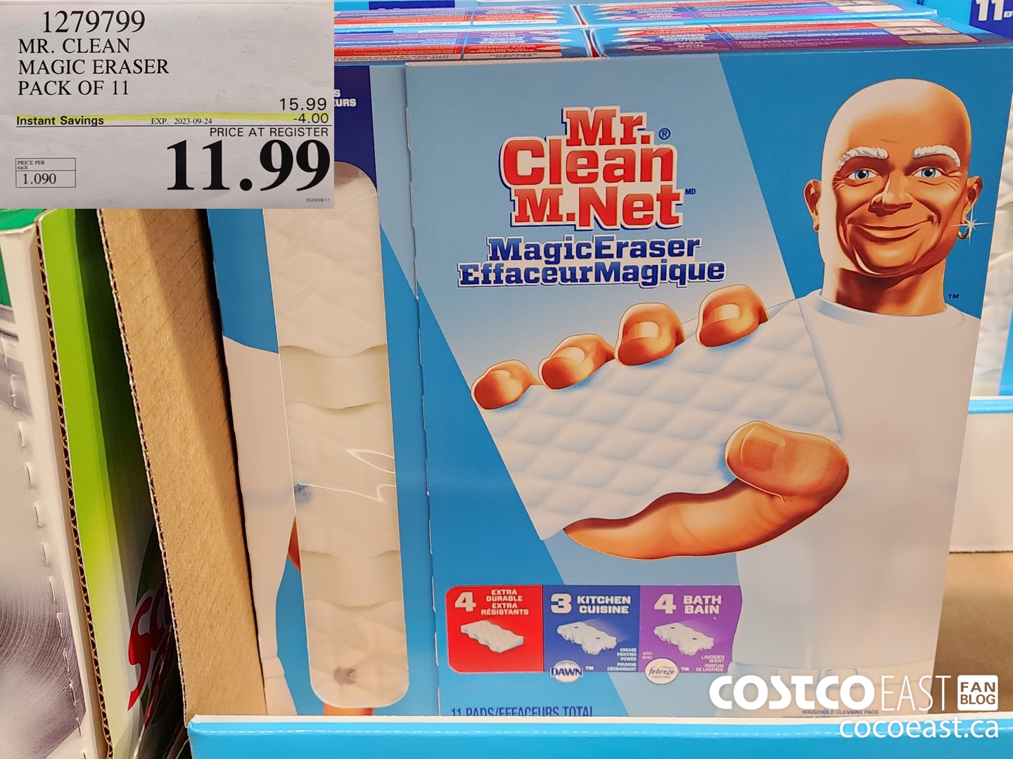 1279799 MR. CLEAN MAGIC ERASER PACK OF 11 ($4.00 INSTANT SAVINGS EXPIRES ON 2023-09-24) $11.99