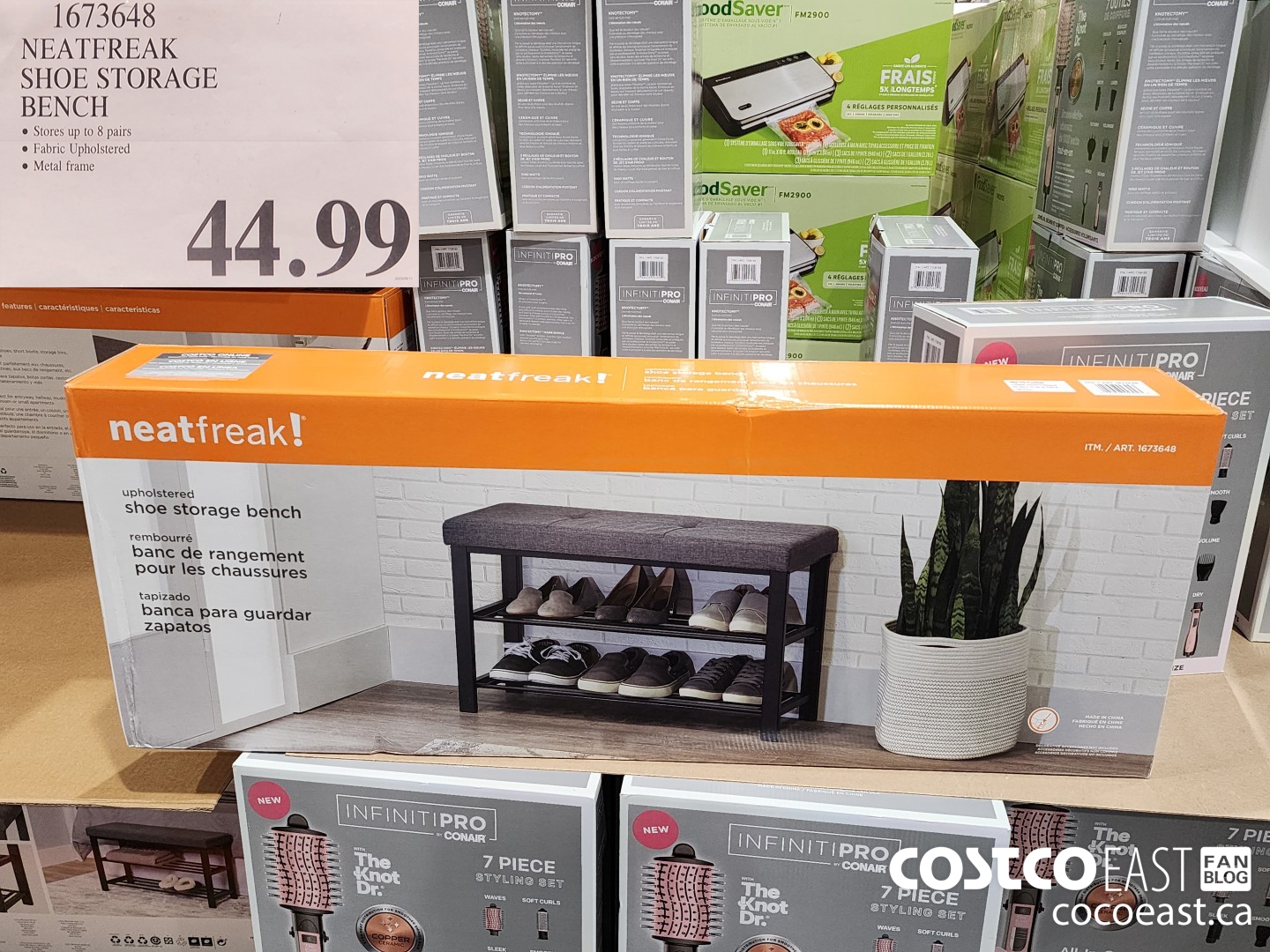 1673648 NEATFREAK SHOE STORAGE BENCH $44.99