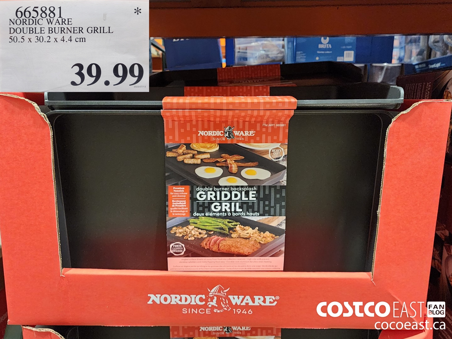 665881 NORDIC WARE DOUBLE BURNER GRILL 50.5 x 30.2 x 4.4 cm $39.99