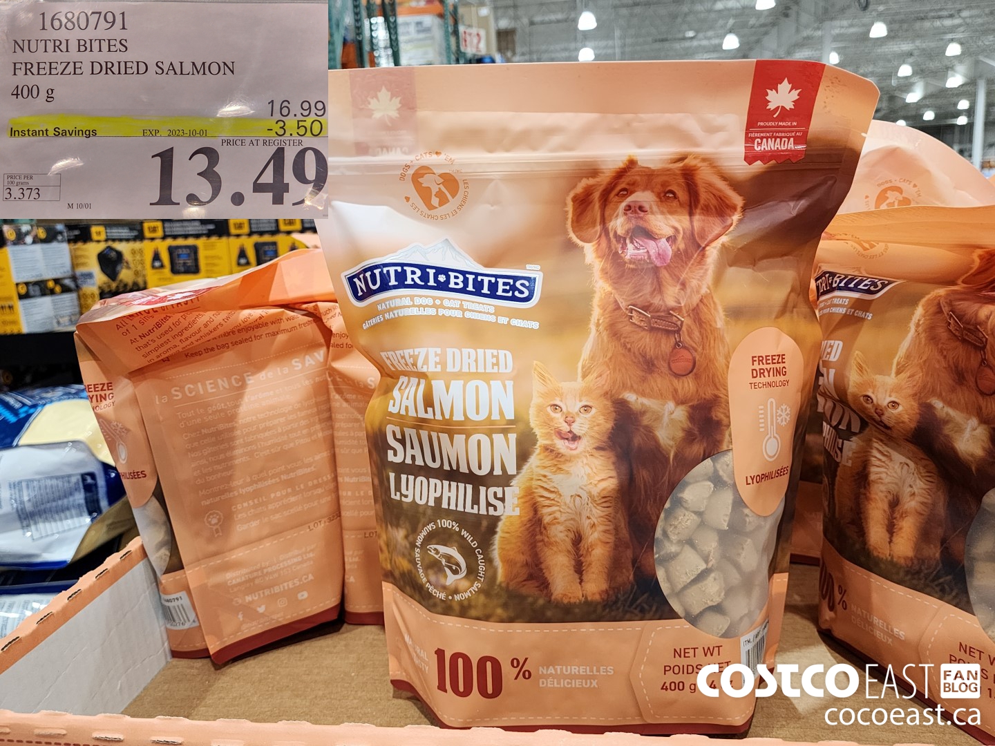 1680791 NUTRI BITES FREEZE DRIED SALMON 400 g ($3.50 INSTANT SAVINGS EXPIRES ON 2023-10-01) $13.49