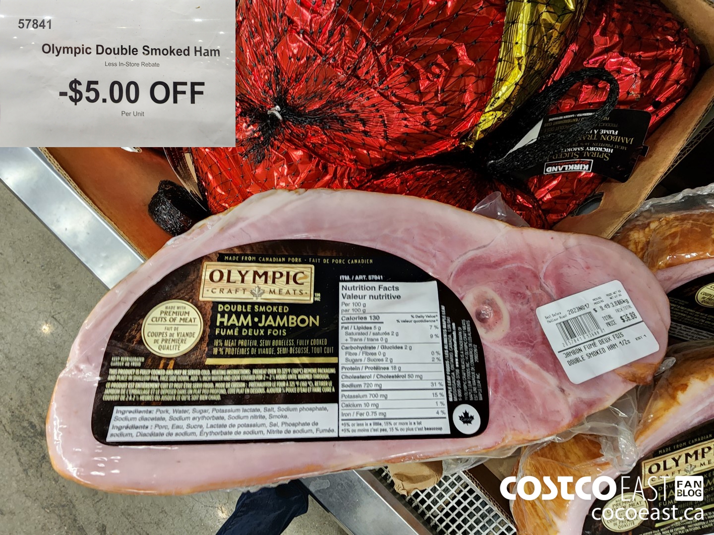 57841 OLYMPIC DOUBLE SMOKED HAM ($5.00 INSTANT SAVINGS)