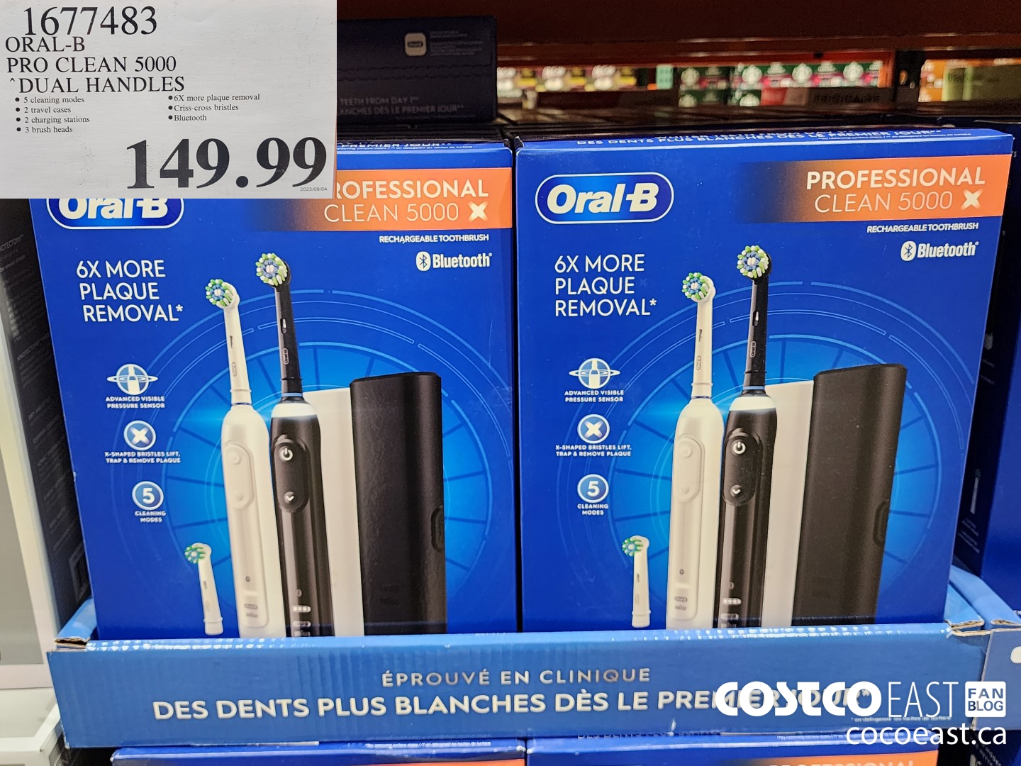 1677483 ORAL-B PRO CLEAN 5000 DUAL HANDLES $149.99