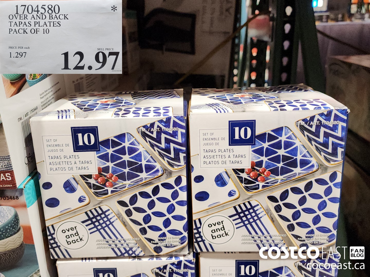 1704580 OVER AND BACK TAPAS PLATES PACK OF 10 $12.97