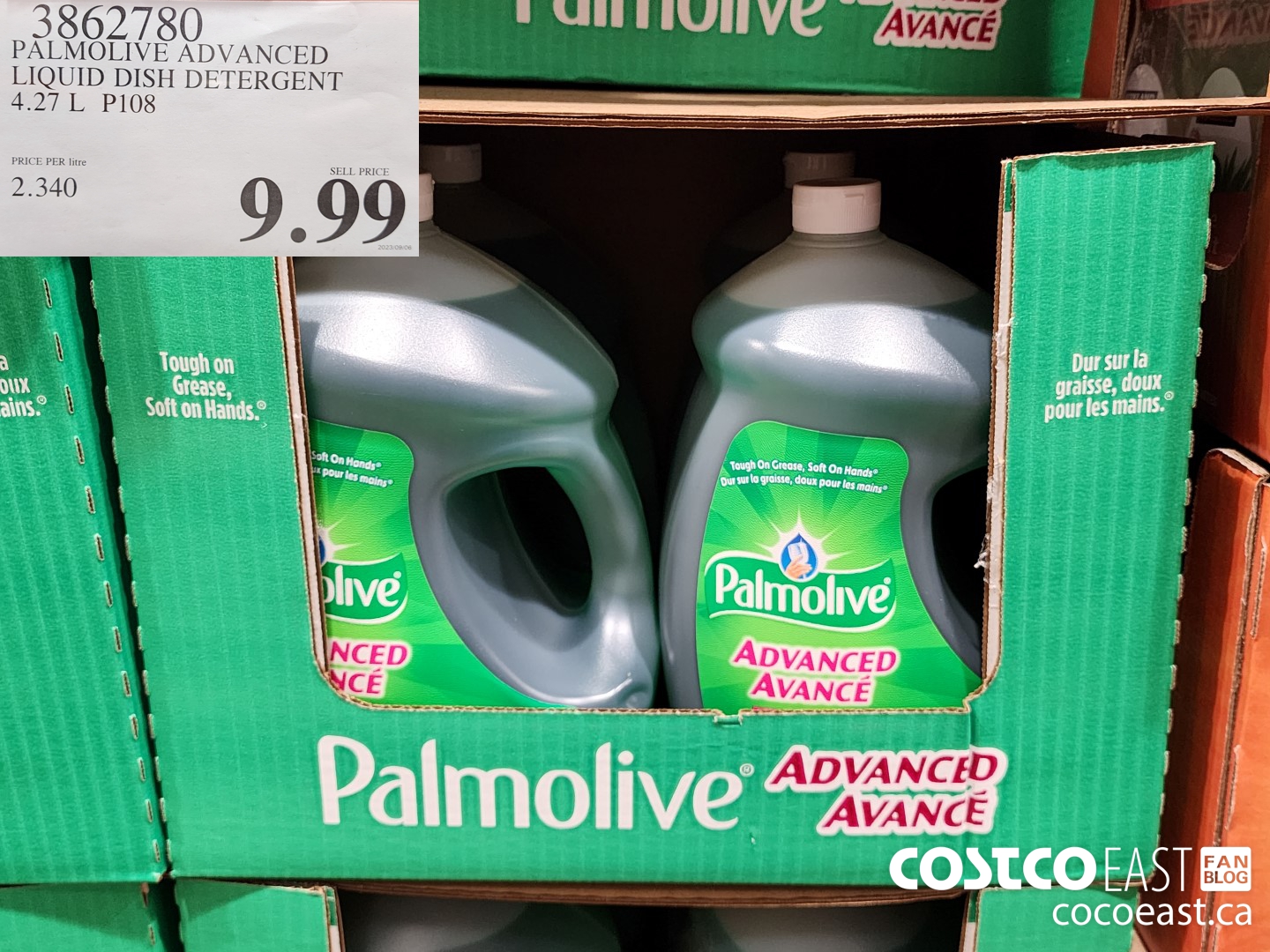 3862780 PALMOLIVE ADVANCED LIQUID DISH DETERGENT 4.27L P108 $9.99