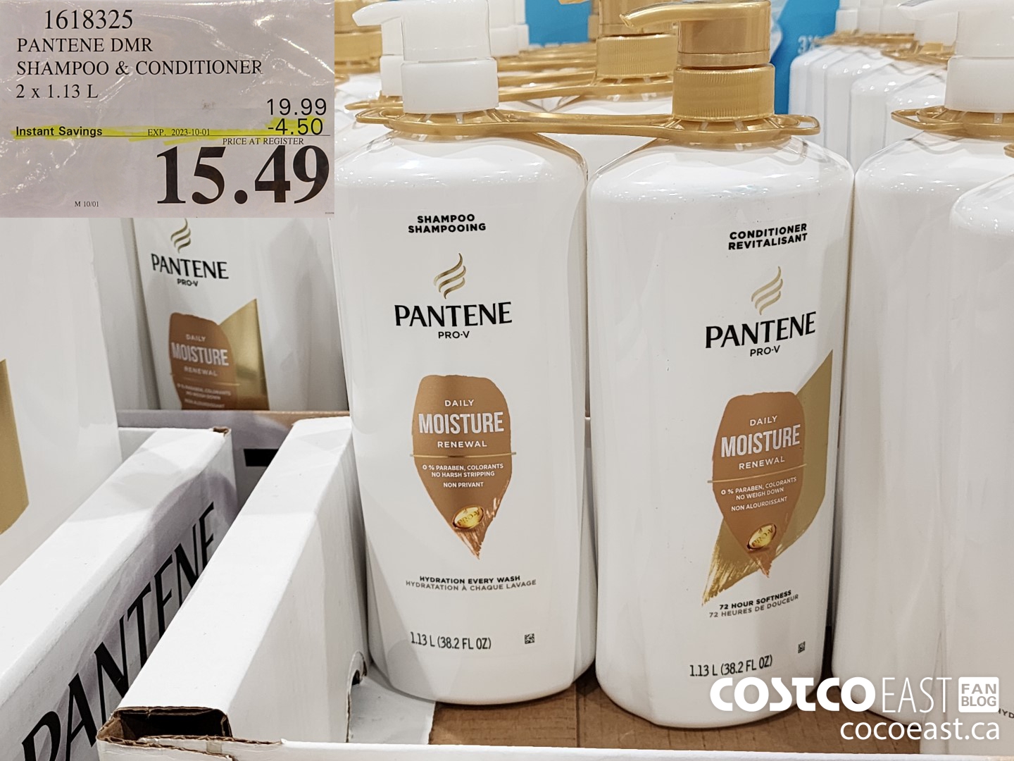 1618325 PANTENE DMR SHAMPOO & CONDITIONER 2 x 1.13L ($4.50 INSTANT SAVINGS EXPIRES ON 2023-10-01) $15.49