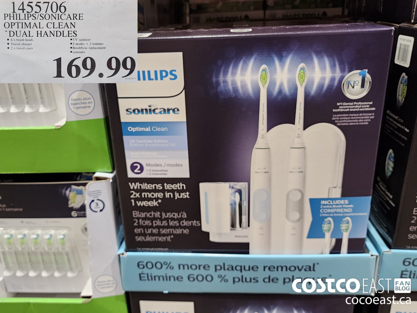 1455706 PHILIPS/SONICARE OPTIMAL CLEAN DUAL HANDLES $169.99