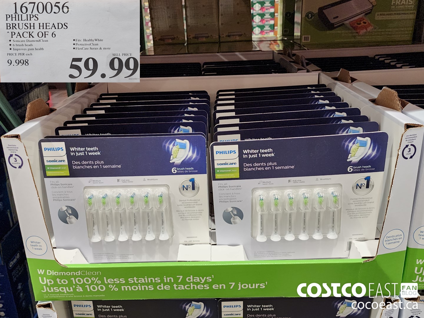 1670056 PHILIPS BRUSH HEADS PACK OF 6 $59.99