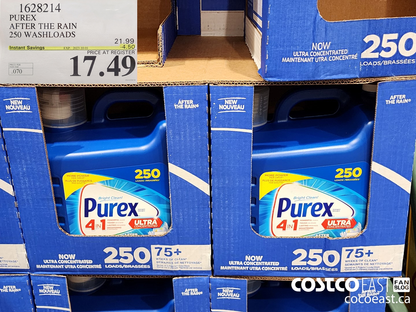 1628214 PUREX AFTER THE RAIN 250 washloads ($4.50 INSTANT SAVINGS EXPIRES ON 2023-10-01) $17.49