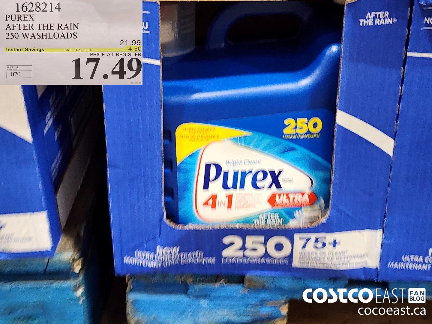 1628214 PUREX AFTER THE RAIN 250 washloads ($4.50 INSTANT SAVINGS EXPIRES ON 2023-10-01) $17.49