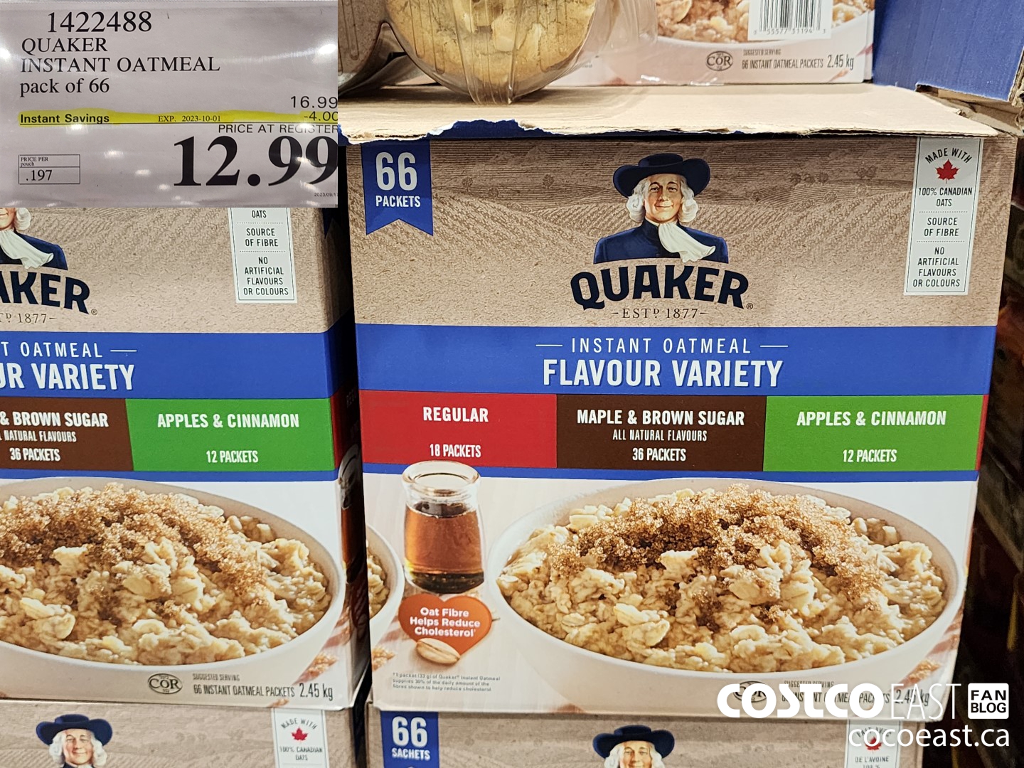 1422488 QUAKER INSTANT OATMEAL Pack of 66 ($4.00 INSTANT SAVINGS EXPIRES ON 2023-10-01) $12.99
