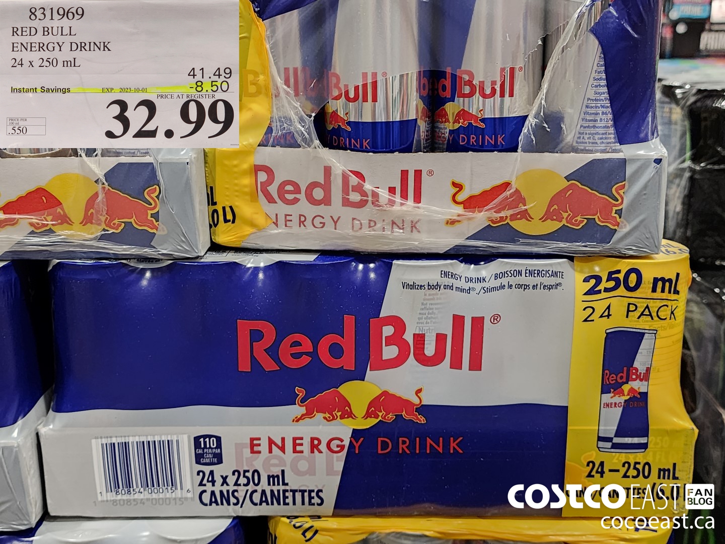 831969 RED BULL ENERGY DRINK 24 x 250 mL ($8.50 INSTANT SAVINGS EXPIRES ON 2023-10-01) $32.99
