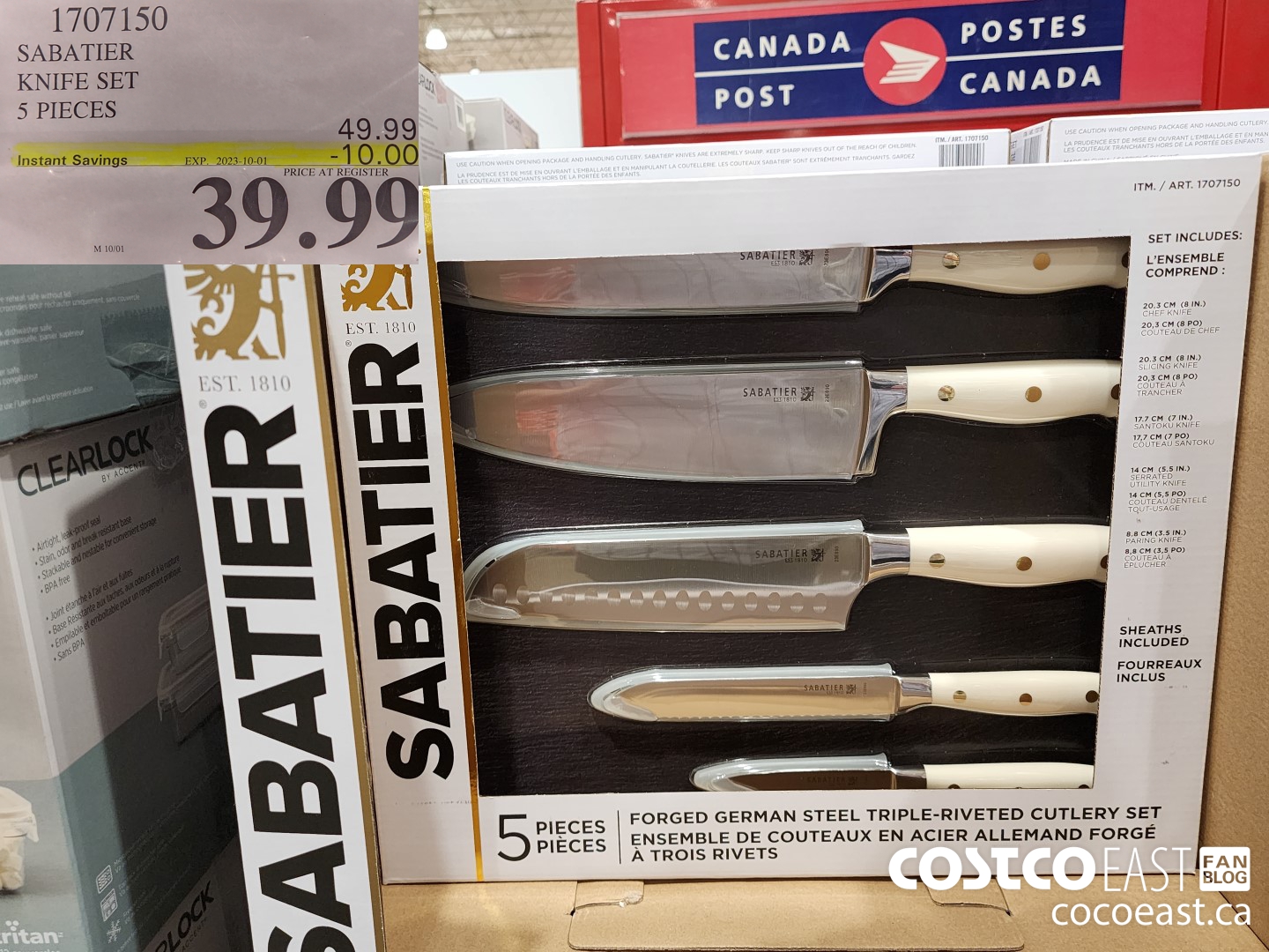 1707150 SABATIER KNIFE SET 5 PIECES ($10.00 INSTANT SAVINGS EXPIRES ON 2023-10-01) $39.99