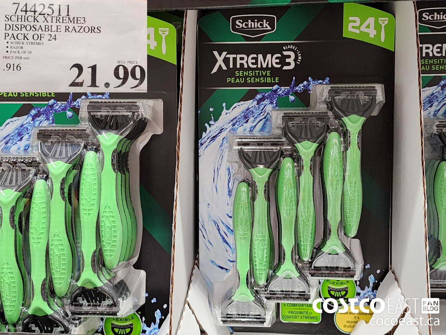 7442511 SCHICK XTREME3 RAZOR PACK OF 24 $21.99