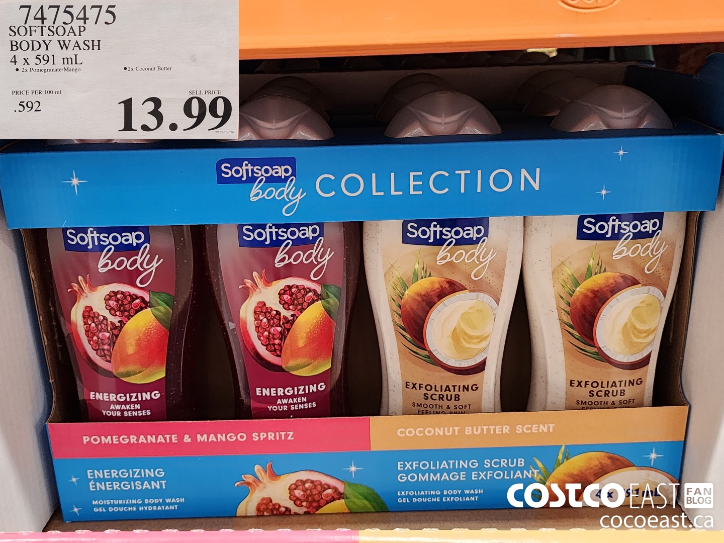 7475475 SOFTSOAP BODY WASH 4 x 591 mL $13.99