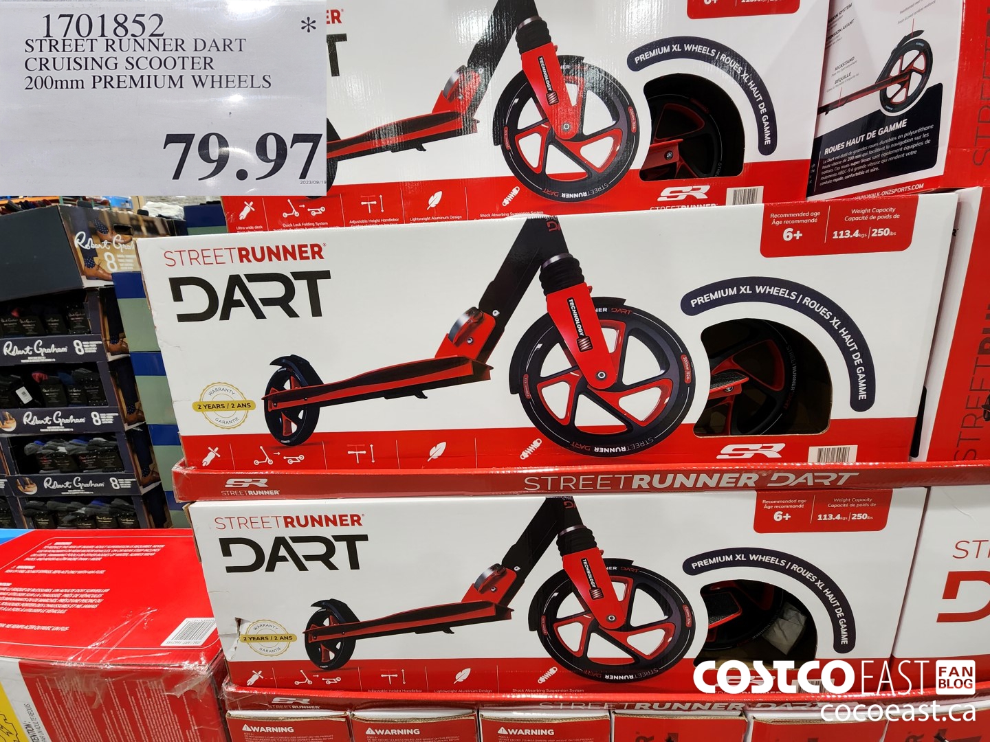 1701852 STREET RUNNER DART CRUISING SCOOTER 200mm PREMIUM WHEELS $79.97