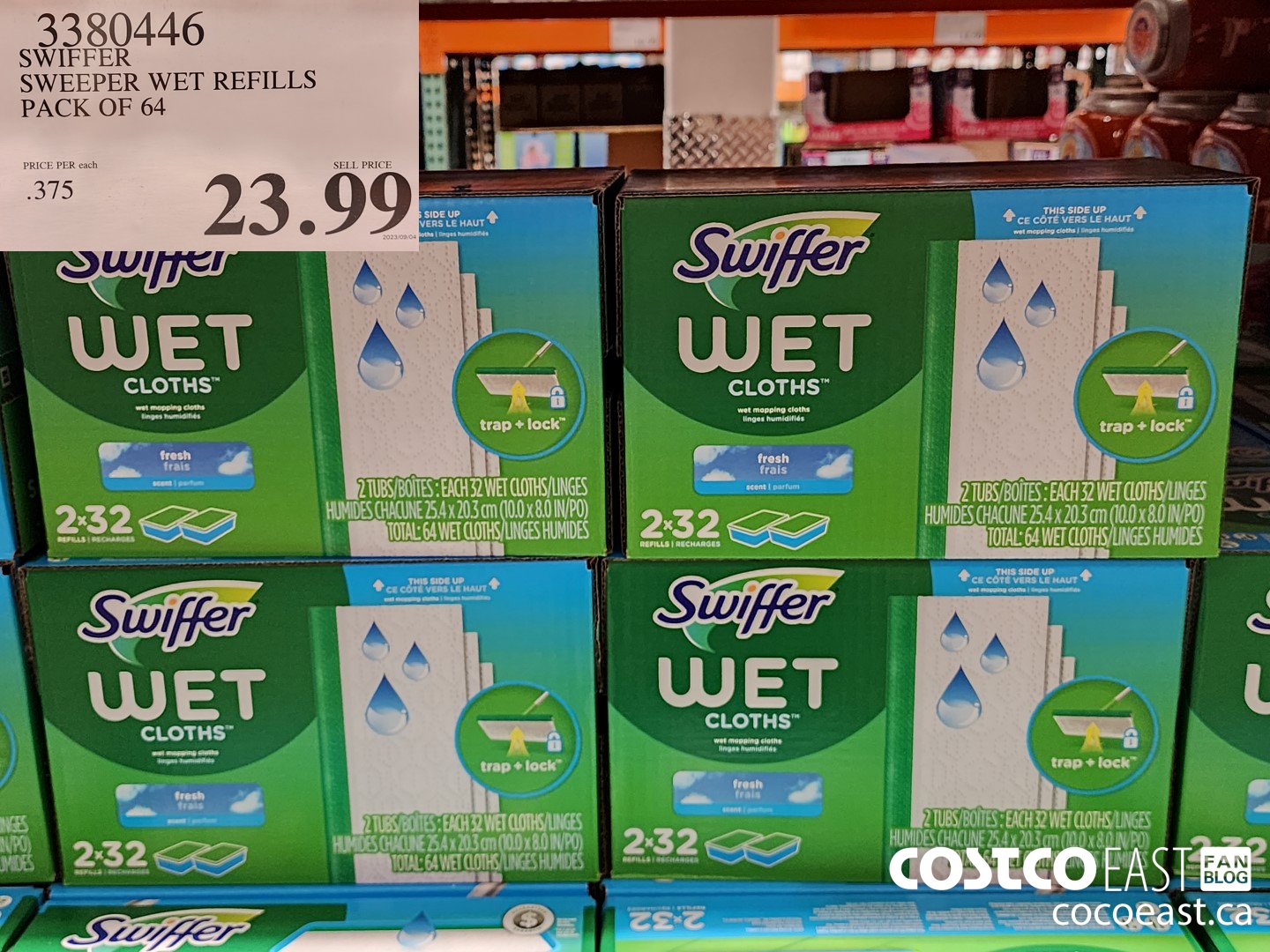 3380446 SWIFFER SWEEPER WET REFILLS PACK OF 64 $23.99