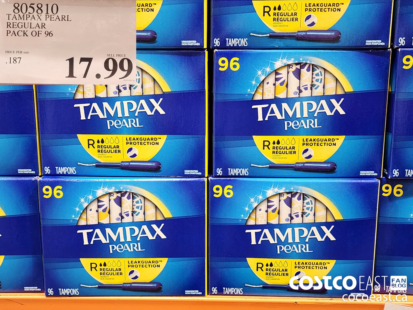 805810 TAMPAX PEARL REGULAR PACK OF 96 $17.99