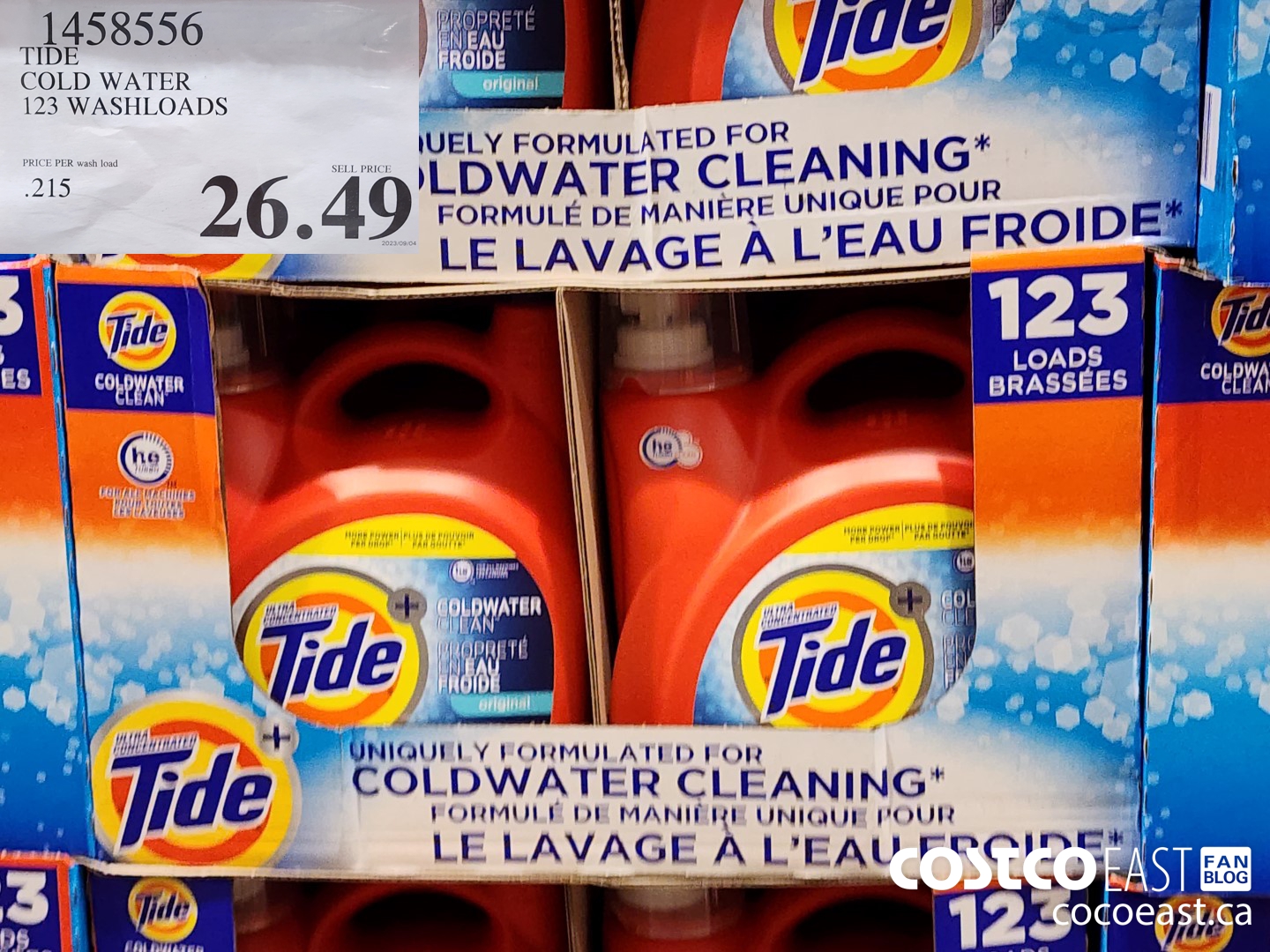 1458556 TIDE COLD WATER 123 WASHLOADS $26.49
