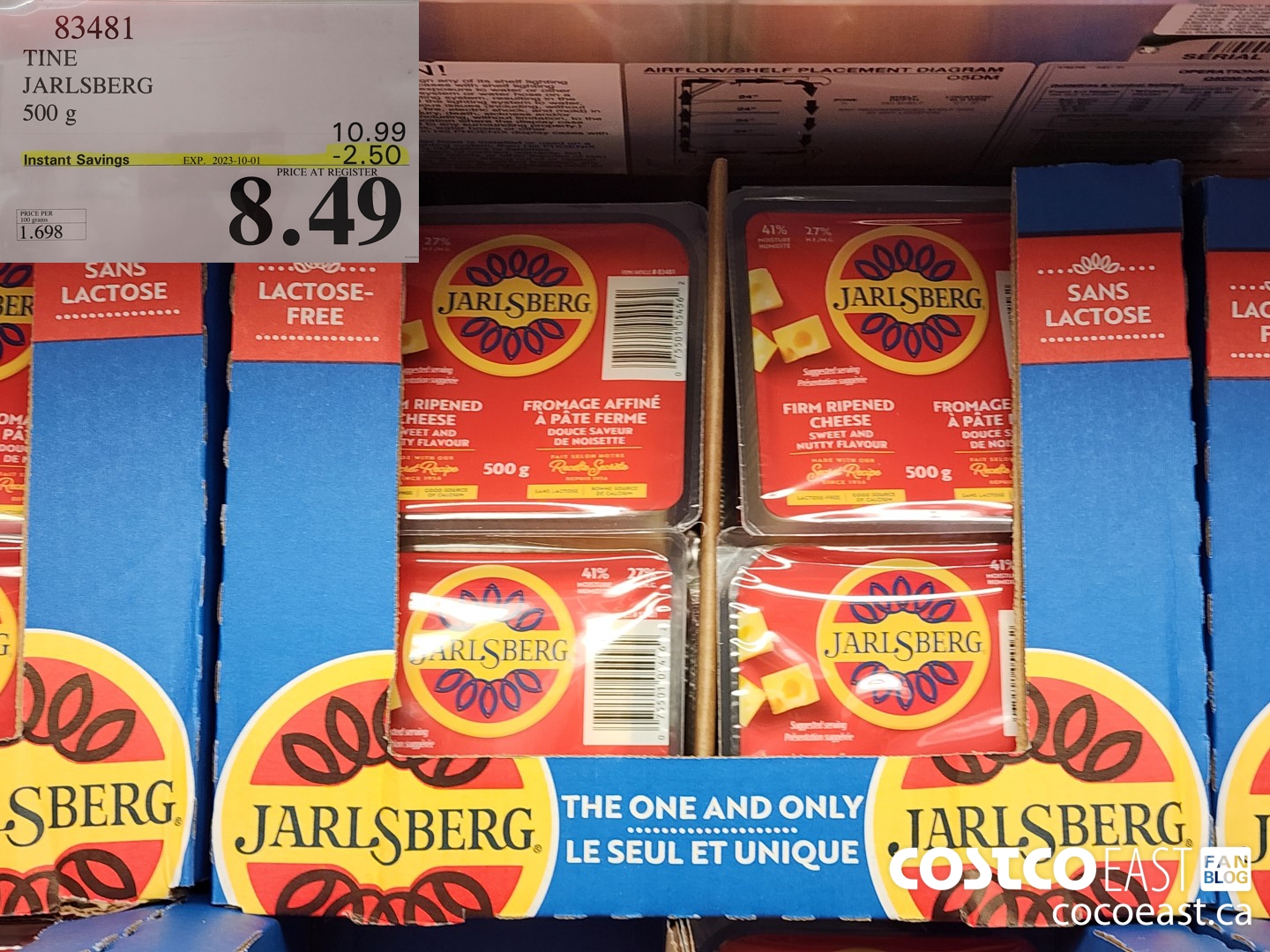 83481 TINE JARLSBERG 500G ($2.50 INSTANT SAVINGS EXPIRES ON 2023-10-01) $8.49