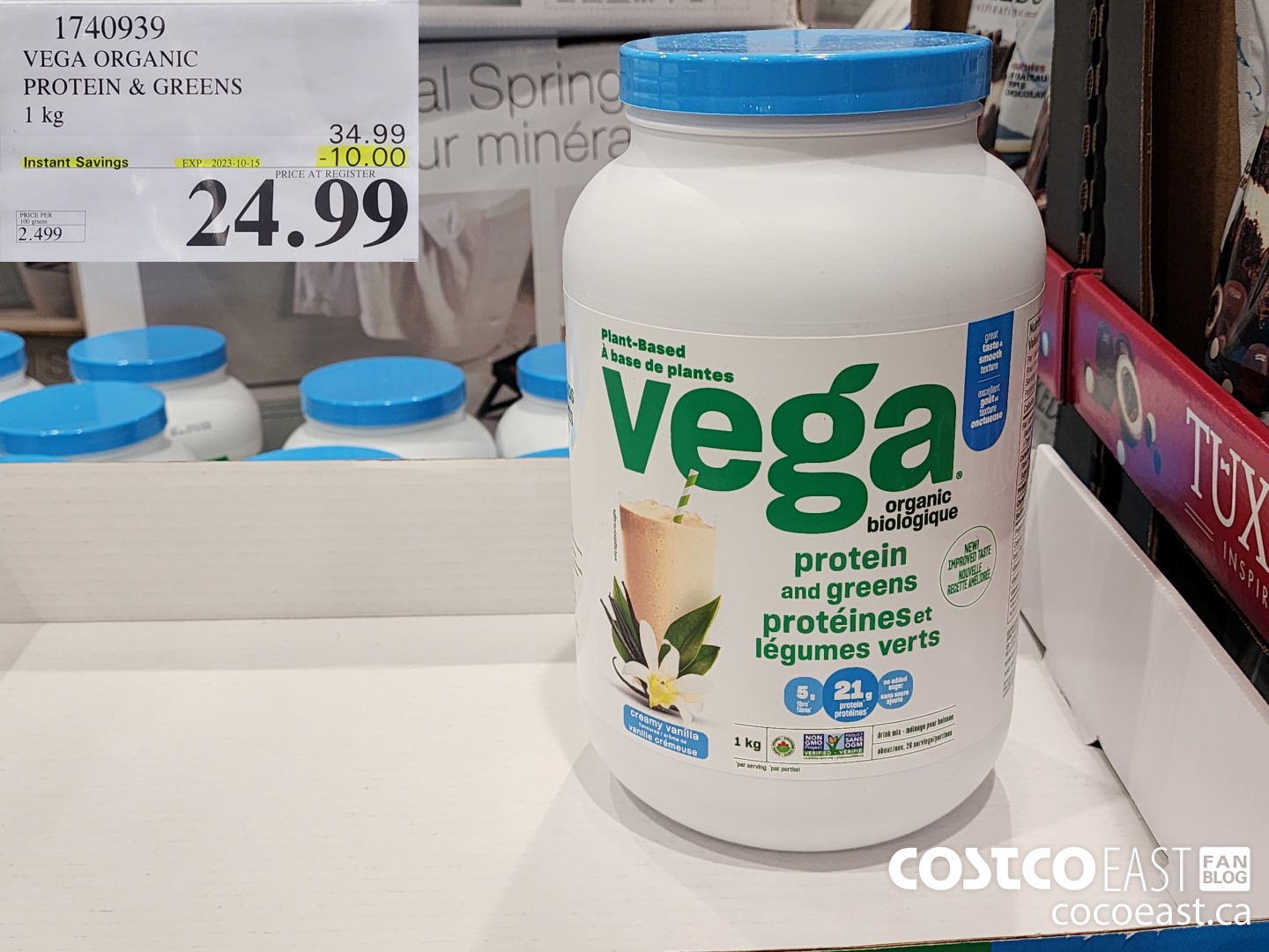 1740939 VEGA ORGANIC PROTEIN & GREENS 1 kg ($10.00 INSTANT SAVINGS EXPIRES ON 2023-10-15) $24.99