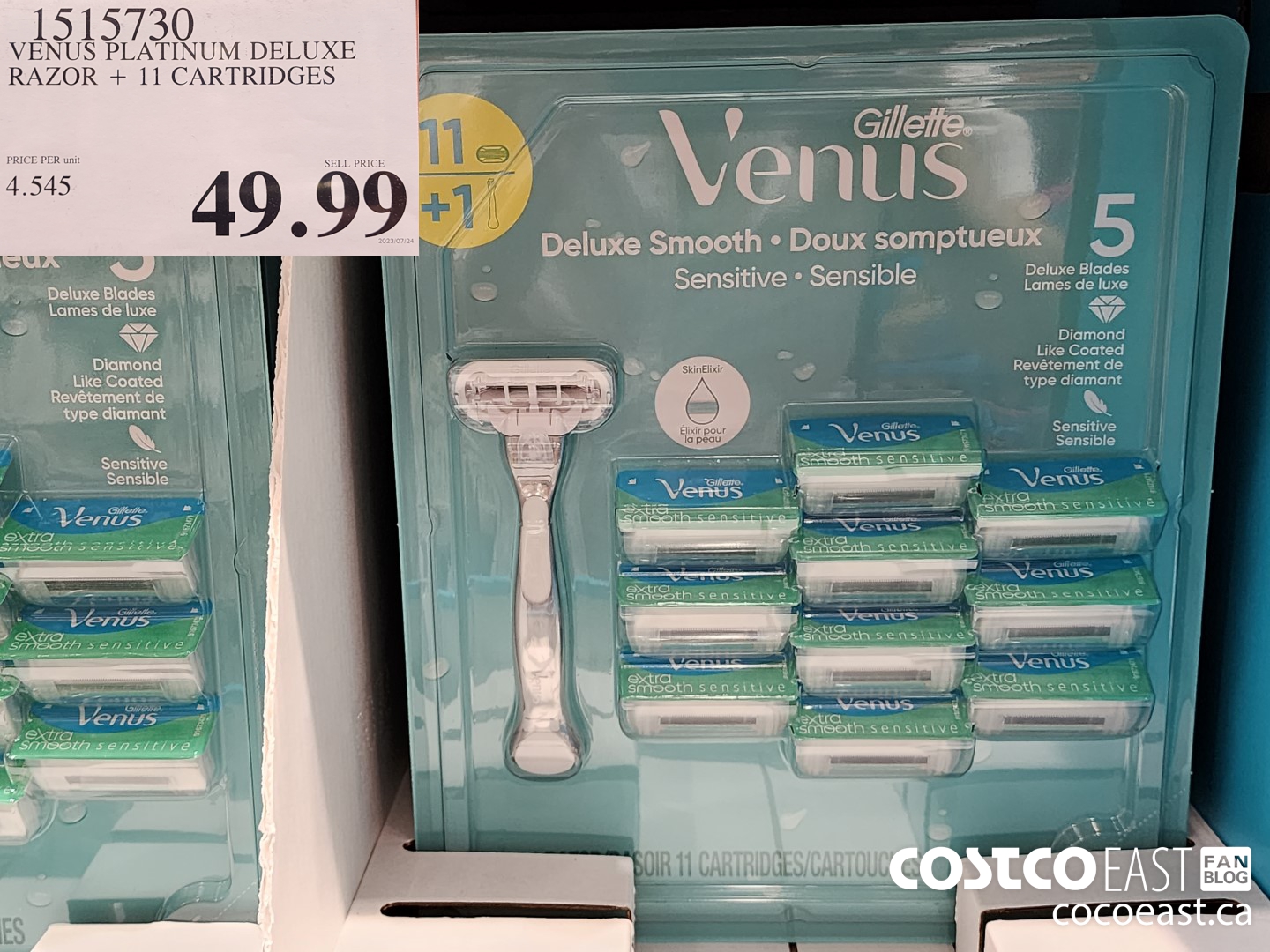 1515730 VENUS PLATINUM DELUXE RAZOR + 11 CARTRIDGES $49.99