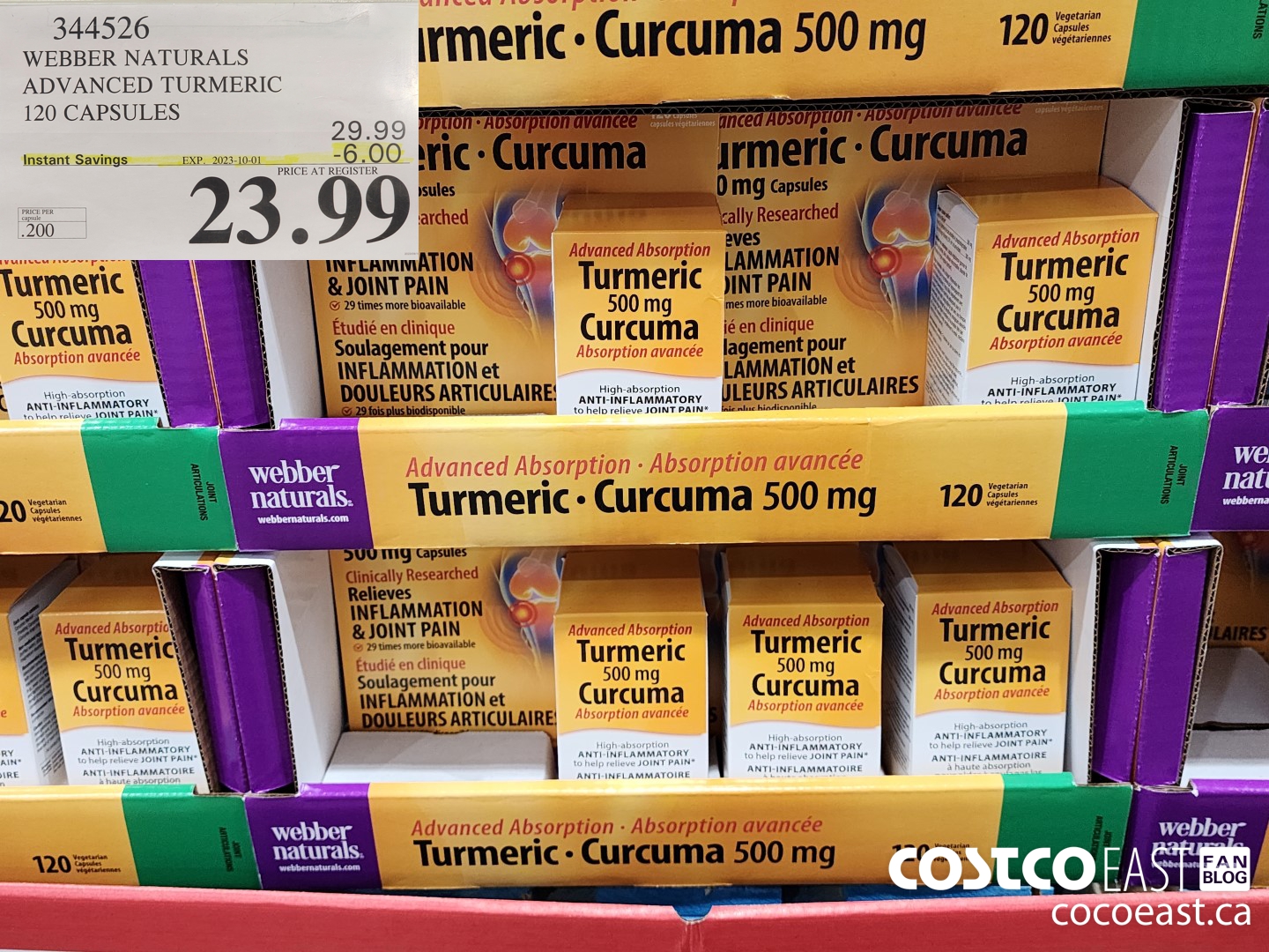 344526 WEBBER NATURALS ADVANCED TURMERIC 120 CAPSULES ($6.00 INSTANT SAVINGS EXPIRES ON 2023-10-01) $23.99