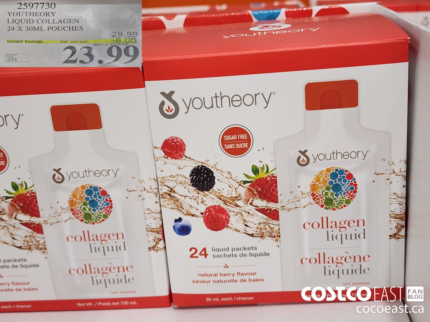 2597730 YOUTHEORY LIQUID COLLAGEN 24 X 30ML POUCHES ($6.00 INSTANT SAVINGS EXPIRES ON 2023-10-01) $23.99