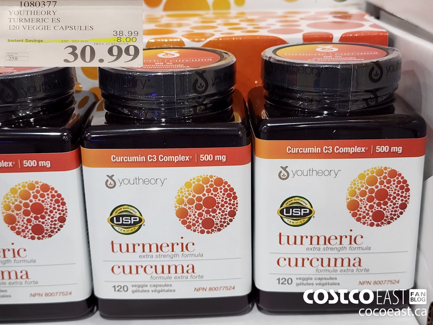 1080377 YOUTHEORY TUMERIC ES 120 VEGGIE CAPSULES ($8.00 INSTANT SAVINGS EXPIRES ON 2023-10-01) $30.99
