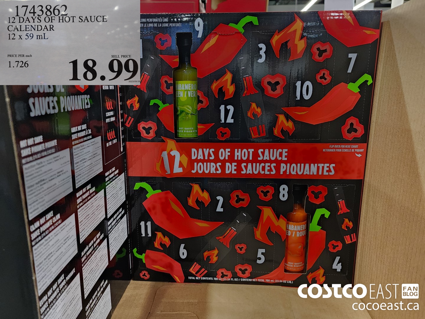1743862 12 DAYS OF HOT SAUCE CALENDAR 12 x 59 mL $18.99