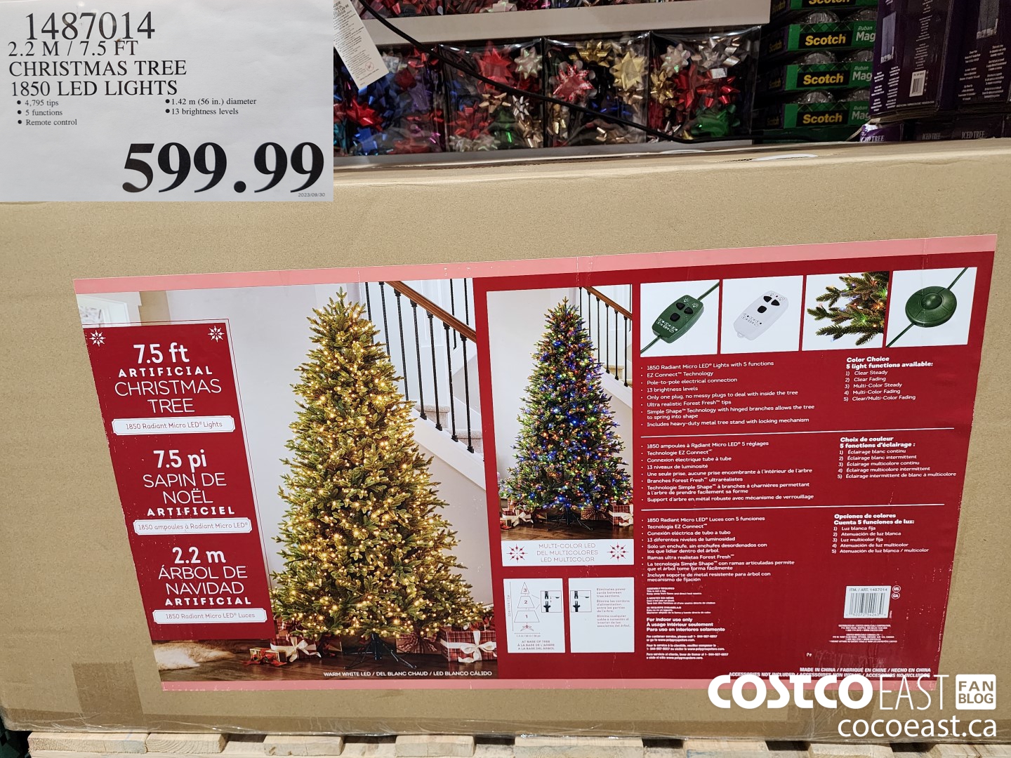 1487014 2.2M / 7.5 FT CHRISTMAS TREE 1850 LED LIGHTS $599.99