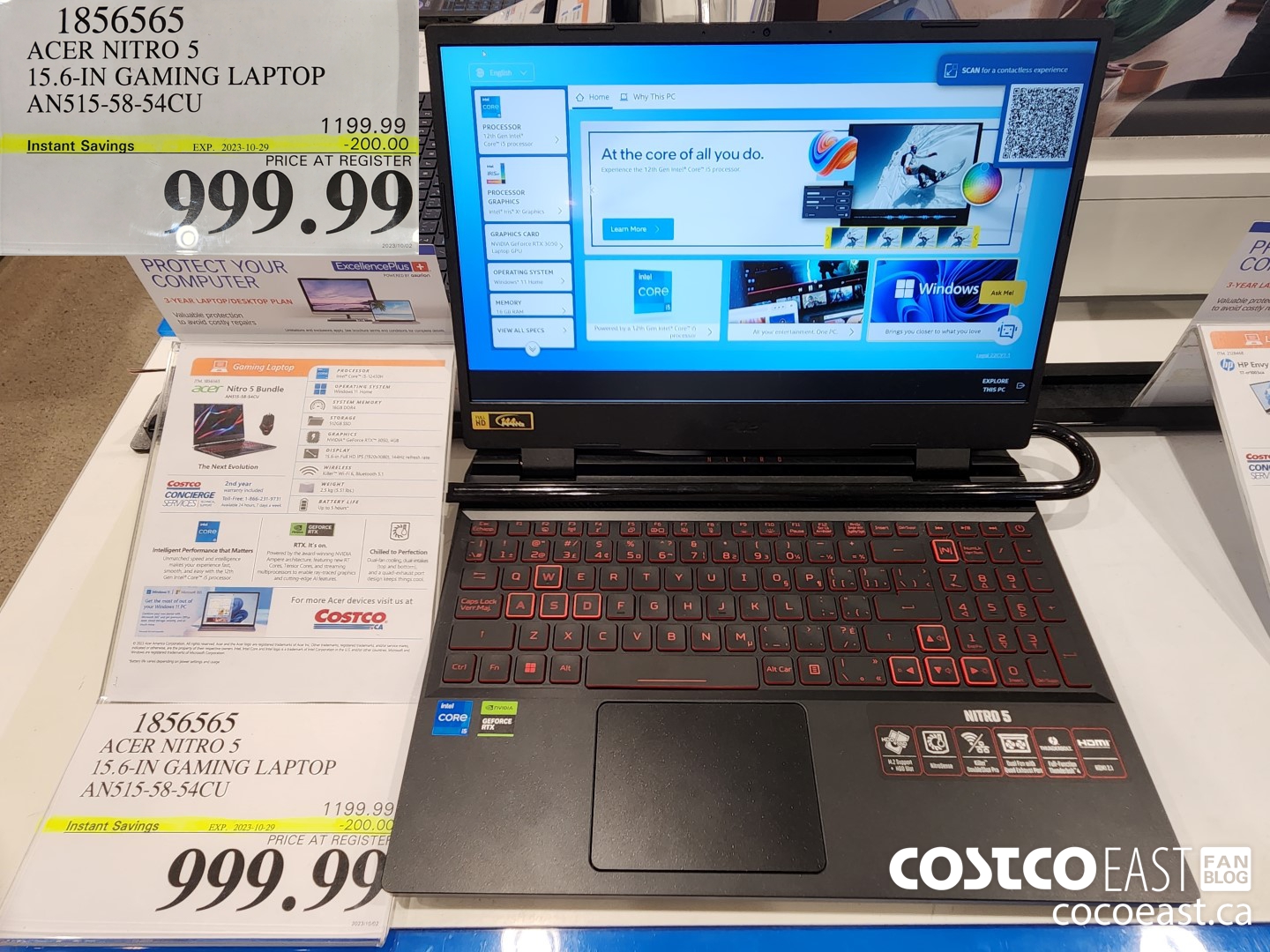 1856565 ACER NITRO 5 15.6-IN GAMING LAPTOP AN515-58-54CU ($200.00 INSTANT SAVINGS EXPIRES ON 2023-10-29) $999.99