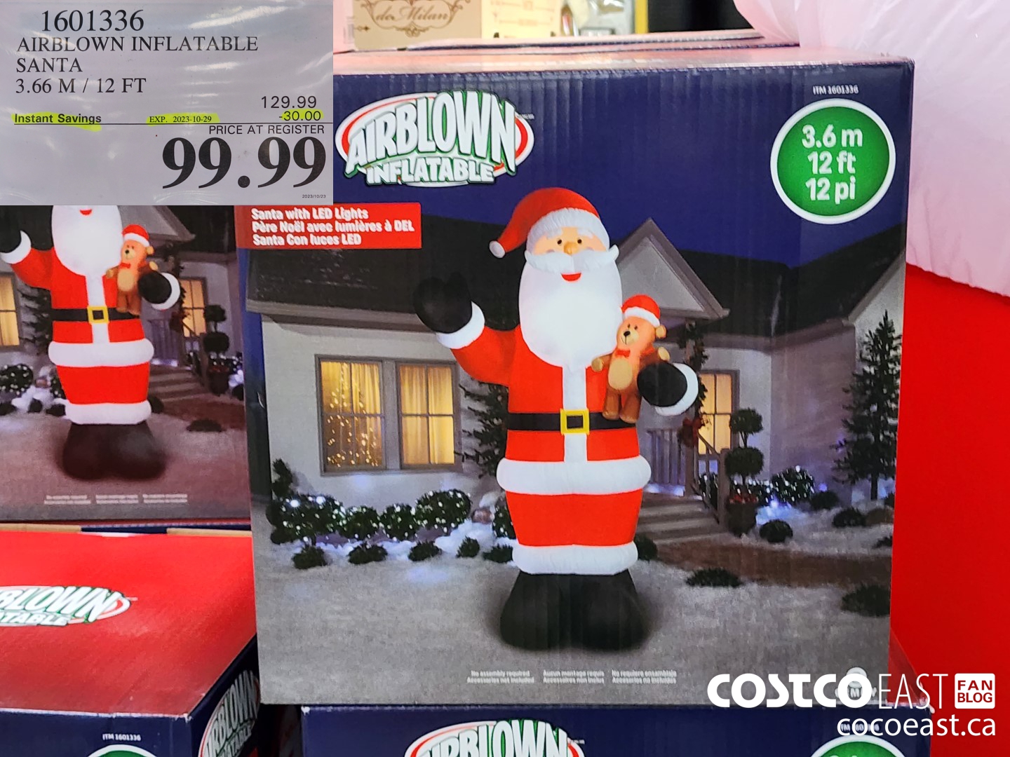 1601336 AIRBLOWN INFLATABLE SANTA 3.66 M / 12 FT ($30.00 INSTANT SAVINGS EXPIRES ON 2023-10-29) $99.99