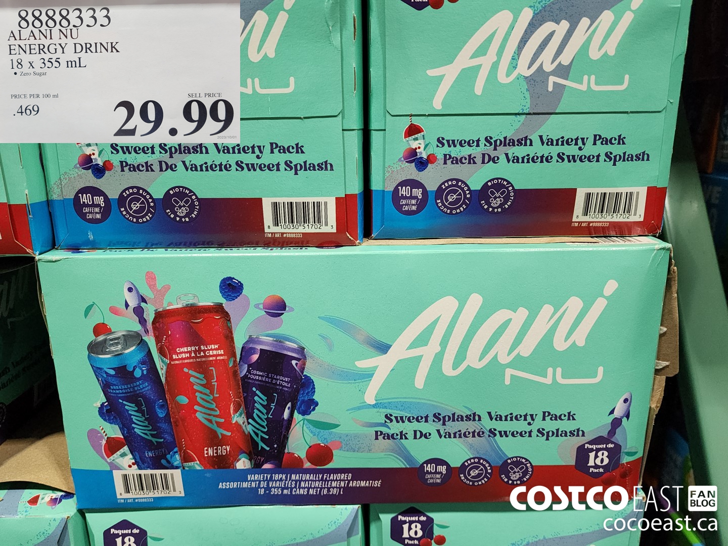 8888333 ALANI NU ENERGY DRINK 18 X 355 ML $29.99