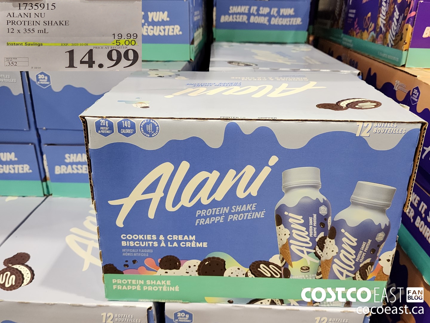 1735915 ALANI NU PROTEIN SHAKE 12 X 355 ML ($5.00 INSTANT SAVINGS EXPIRES ON 2023-10-08) $14.99