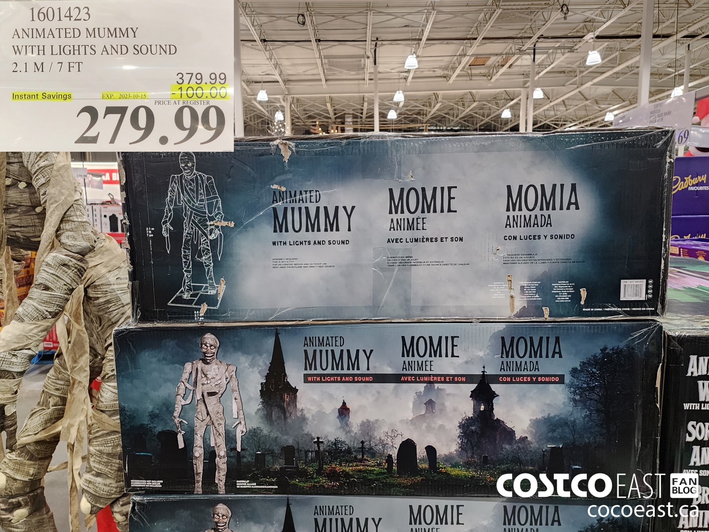 1601423 ANIMATED MUMMY WITH LIGHTS AND SOUND 2.1M/7FT ($100.00 INSTANT SAVINGS EXPIRES ON 2023-10-15) $279.99