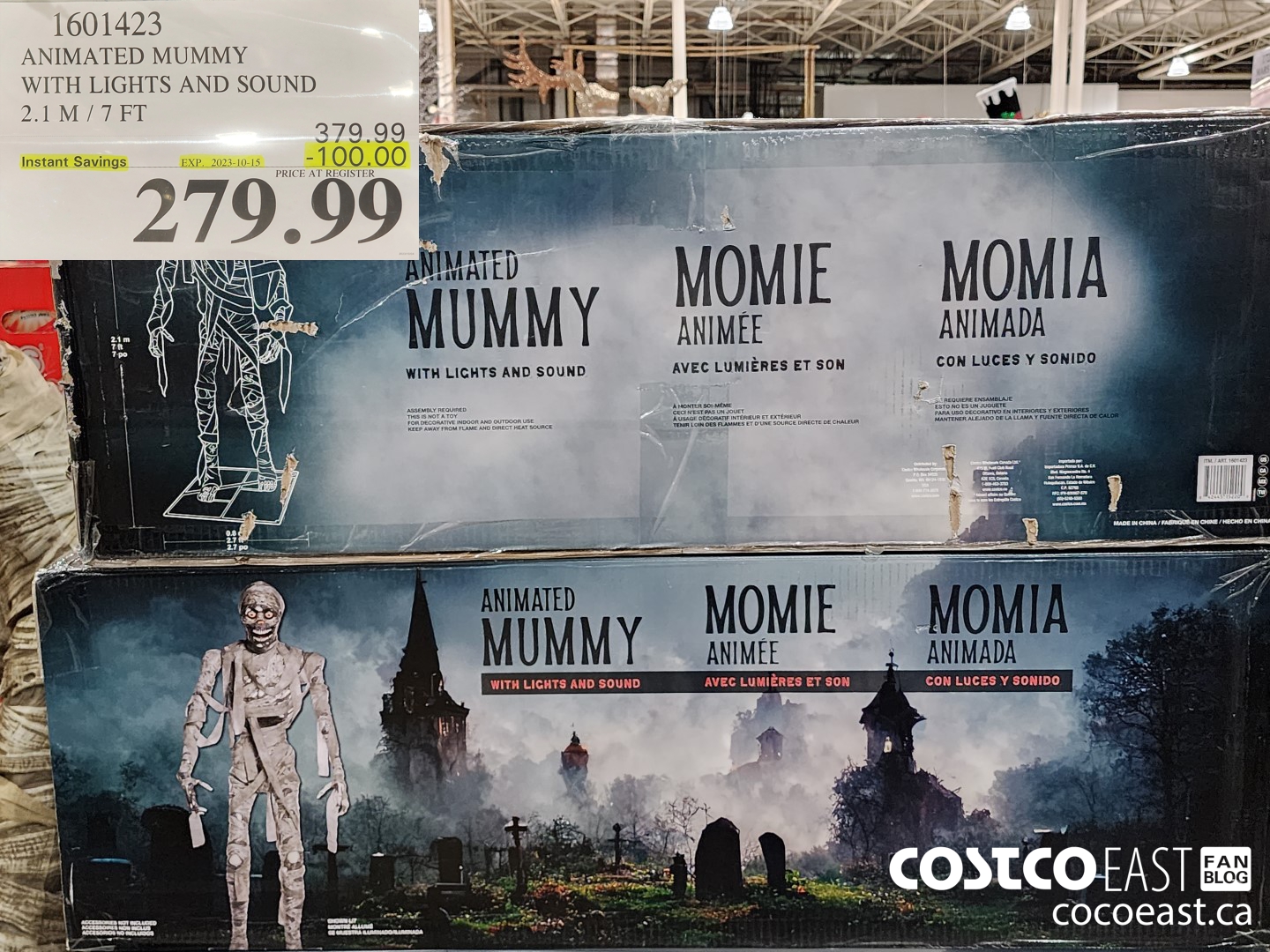 1601423 ANIMATED MUMMY WITH LIGHTS AND SOUND 2.1M/7FT ($100.00 INSTANT SAVINGS EXPIRES ON 2023-10-15) $279.99
