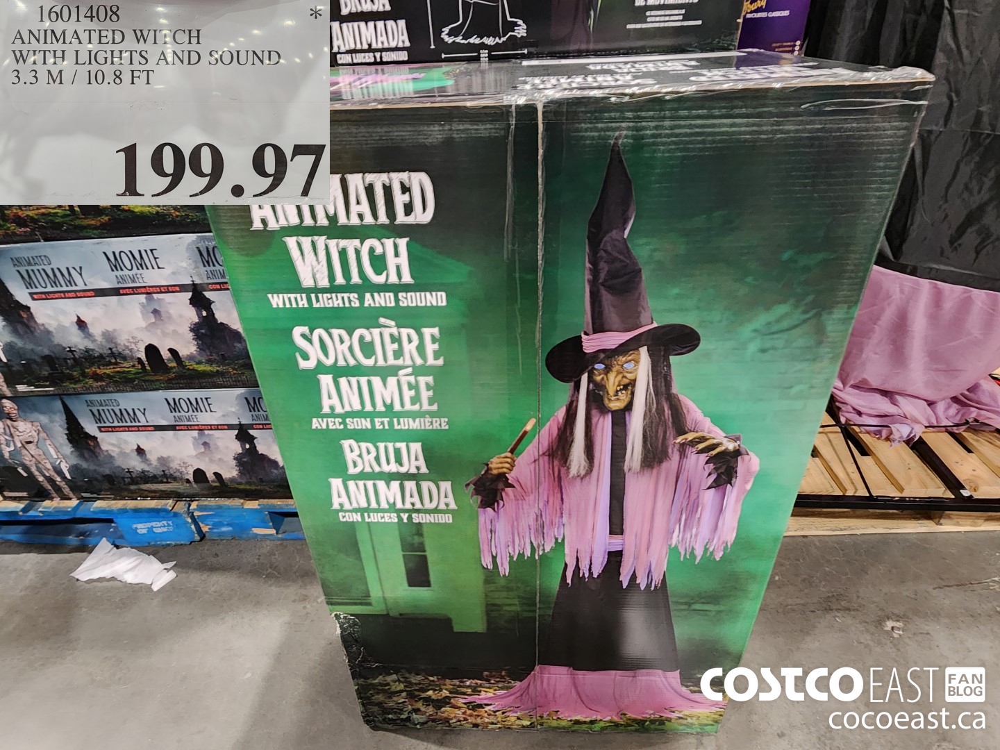 1601408 ANIMATED WITCH WITH LIGHTS AND SOUND 3.3 M / 10.8 FT $199.97