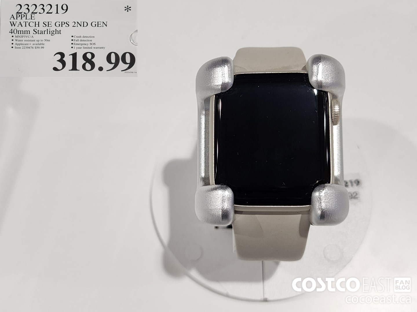 2323219 APPLE WATCH SE GPS 2ND GEN 40MM STARLIGHT $318.99
