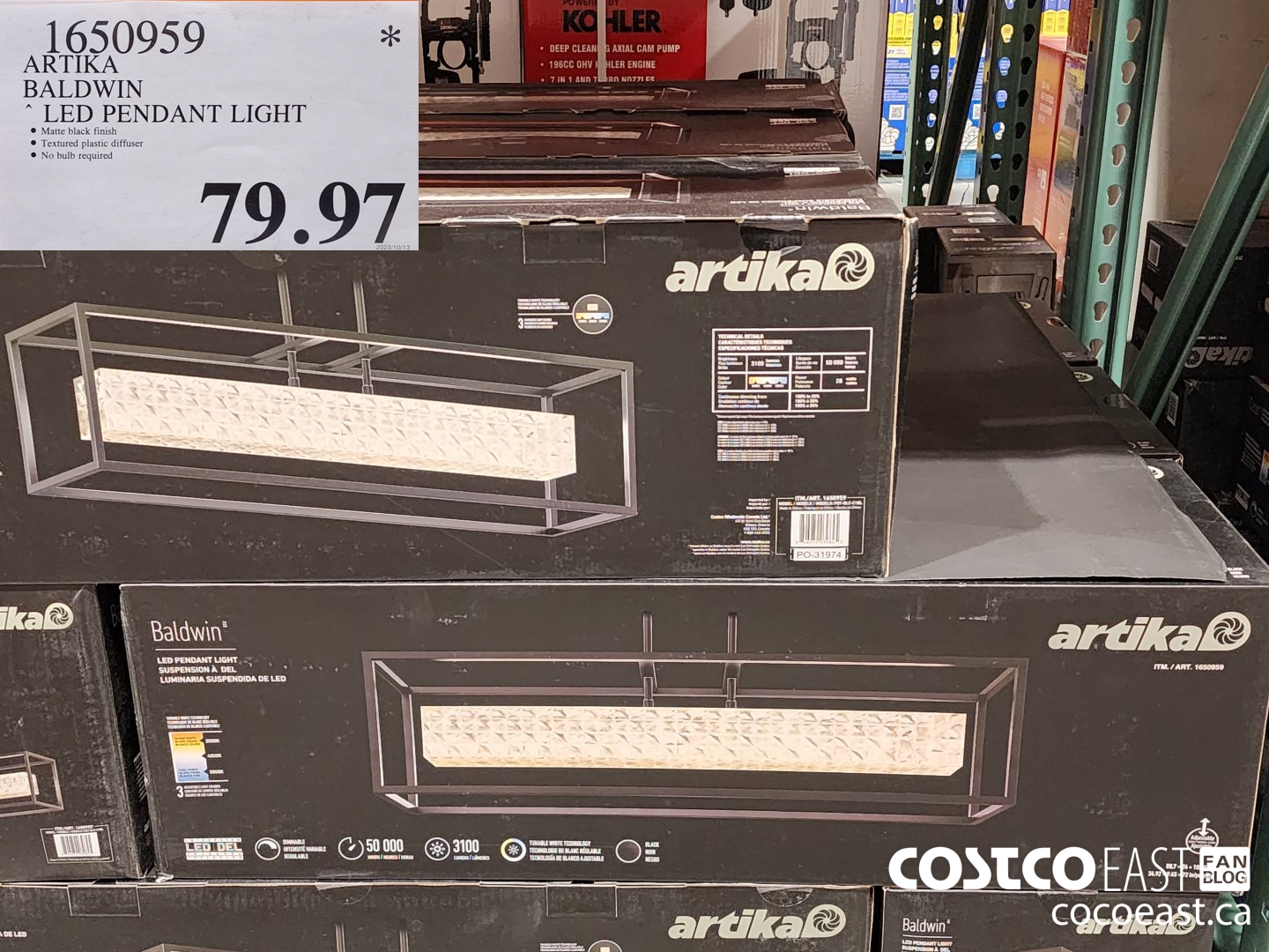 1650959 ARTIKA BALDWIN LED PENDANT LIGHT $79.97