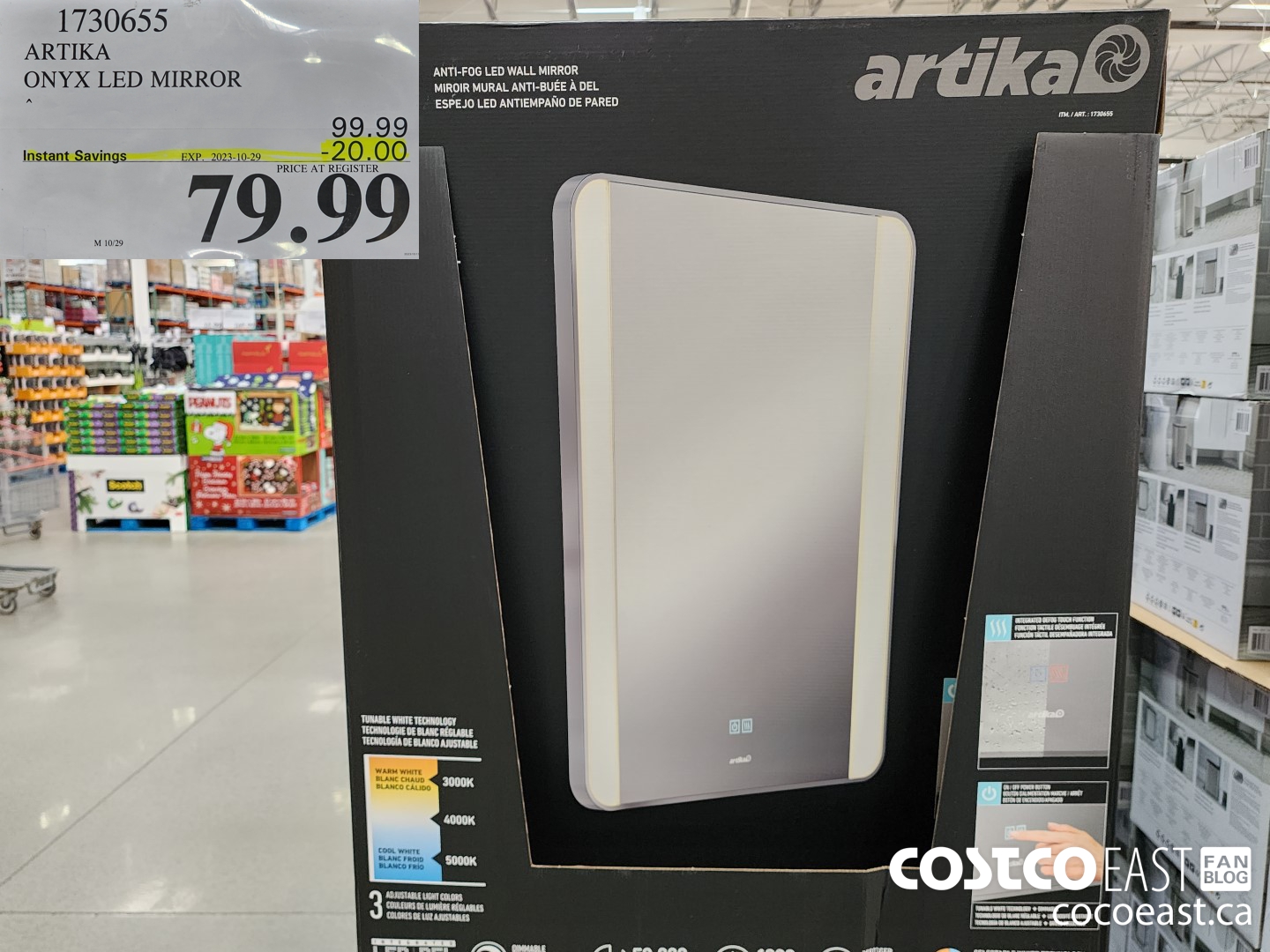 1730655 ARTIKA ONYX LED MIRROR ($20.00 INSTANT SAVINGS EXPIRES ON 2023-10-29) $79.99