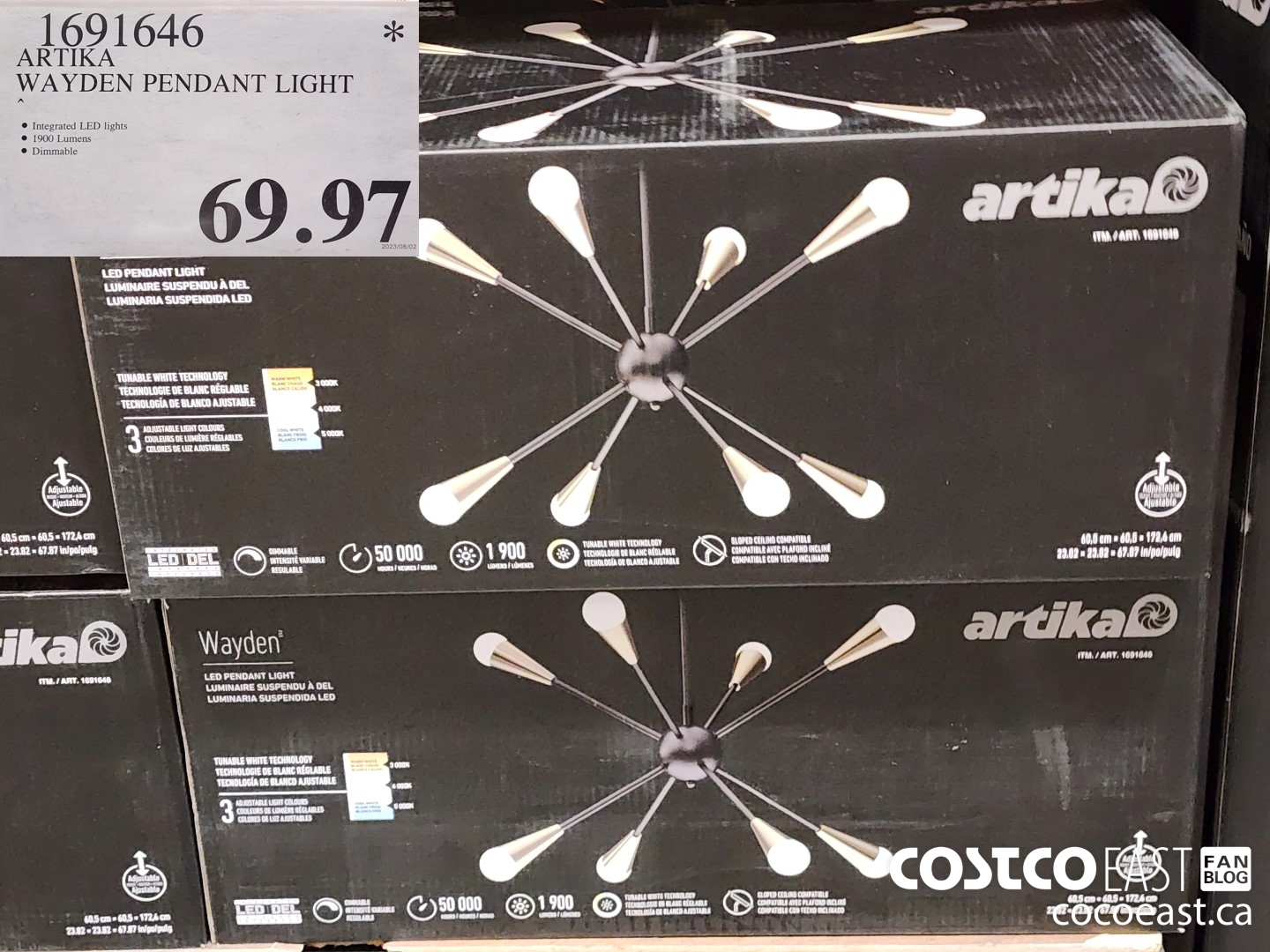 1691646 ARTIKA WAYDEN PENDANT LIGHT $69.97