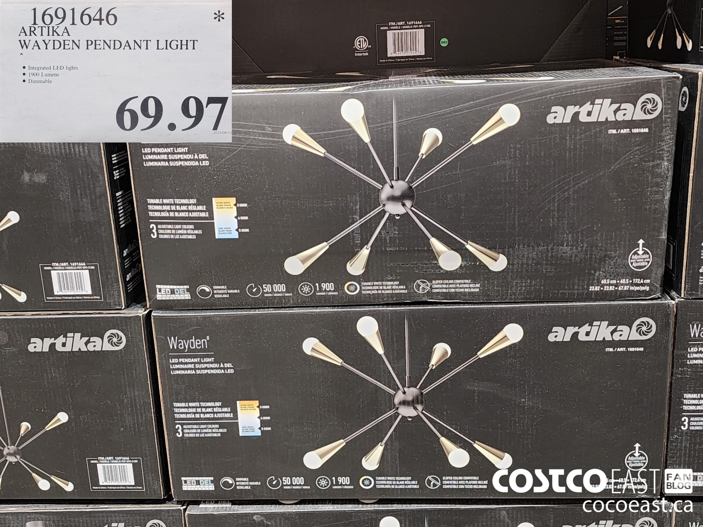 1691646 ARTIKA WAYDEN PENDANT LIGHT $69.97