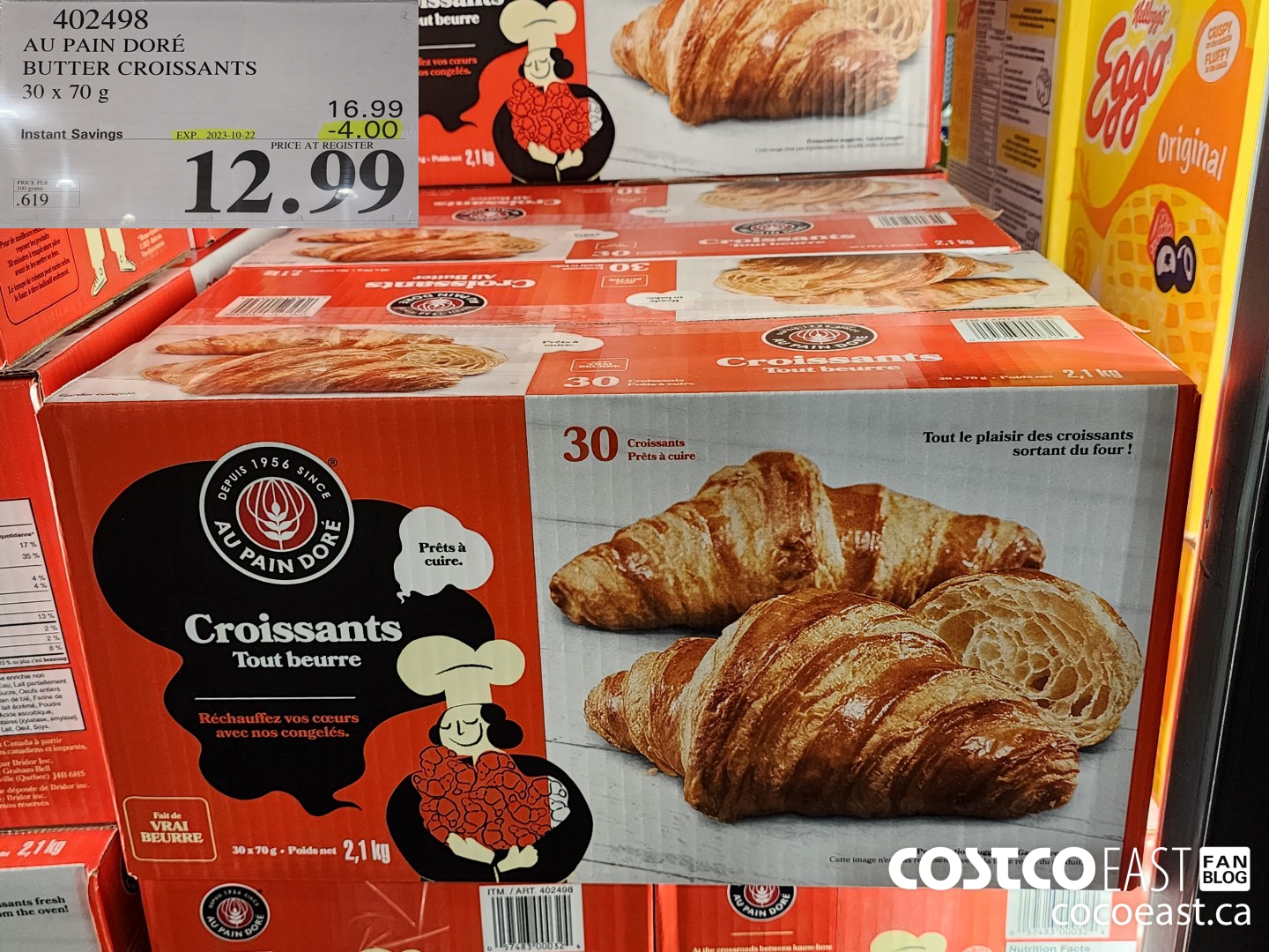 402498 AU PAIN DORE BUTTER CROISSANTS 30 X 70 G ($4.00 INSTANT SAVINGS EXPIRES ON 2023-10-22) $12.99